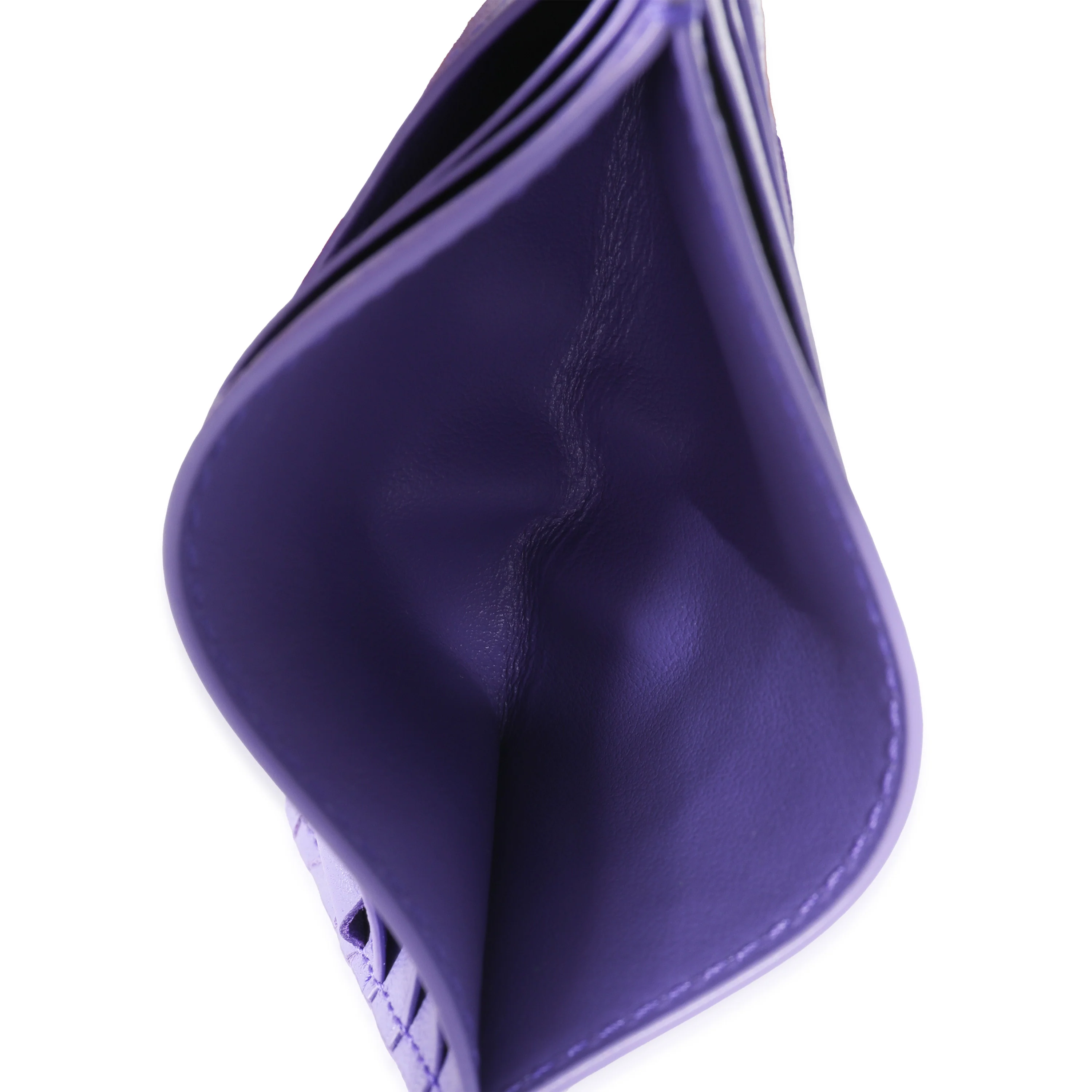 Bottega Veneta Purple Intrecciato Lambskin Credit Card Case - Image 5