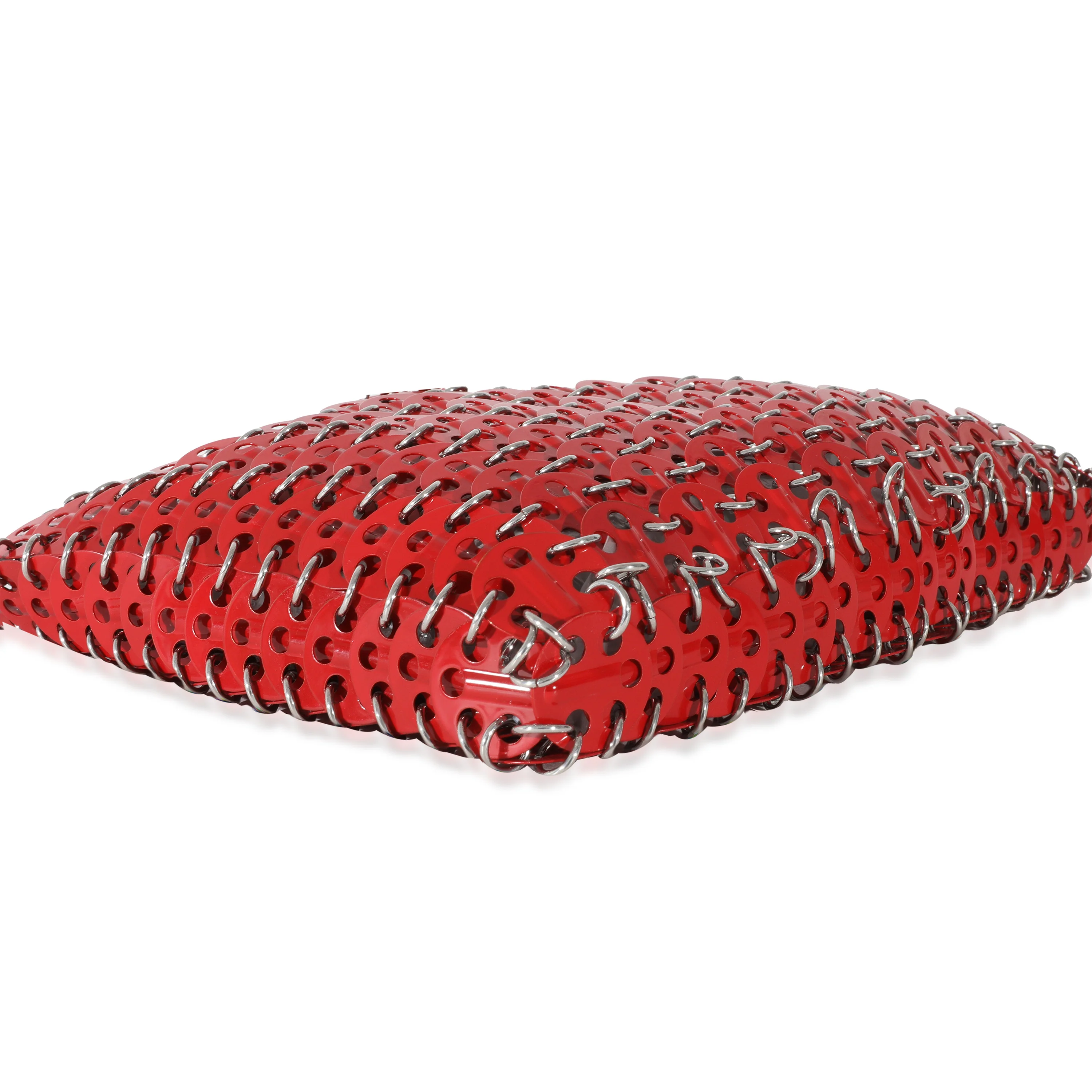 Paco Rabanne Red Silver Metal Laiton 1969 Chain Bag - Image 2