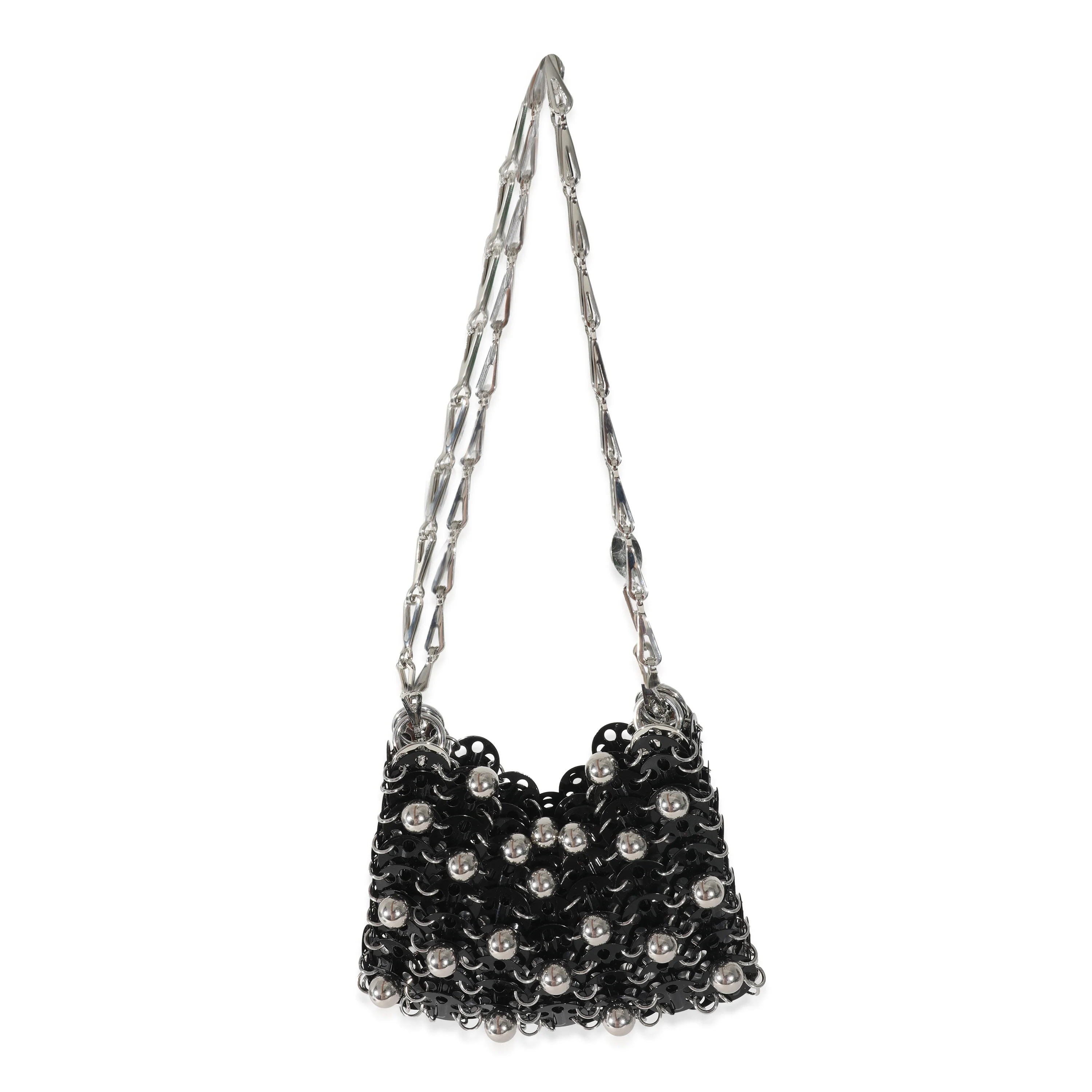 Paco Rabanne Black Metal Silver Bead Nano 1969 Bag