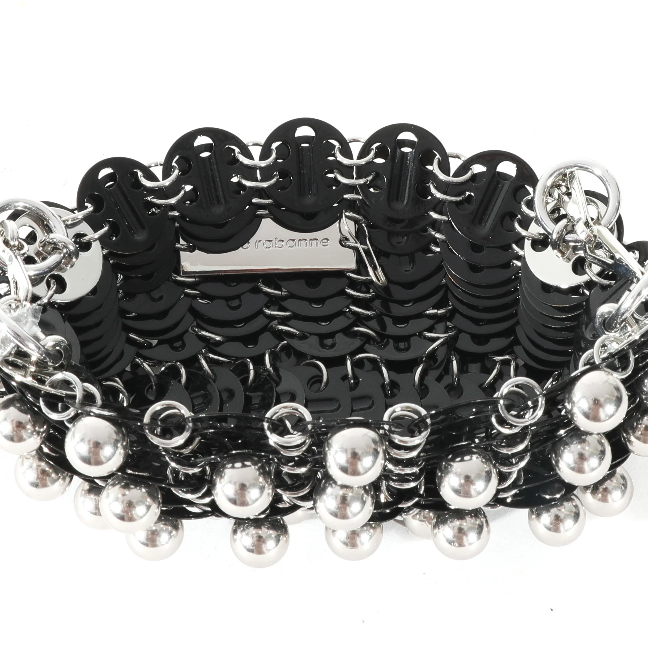 Paco Rabanne Black Metal Silver Bead Nano 1969 Bag - Image 8