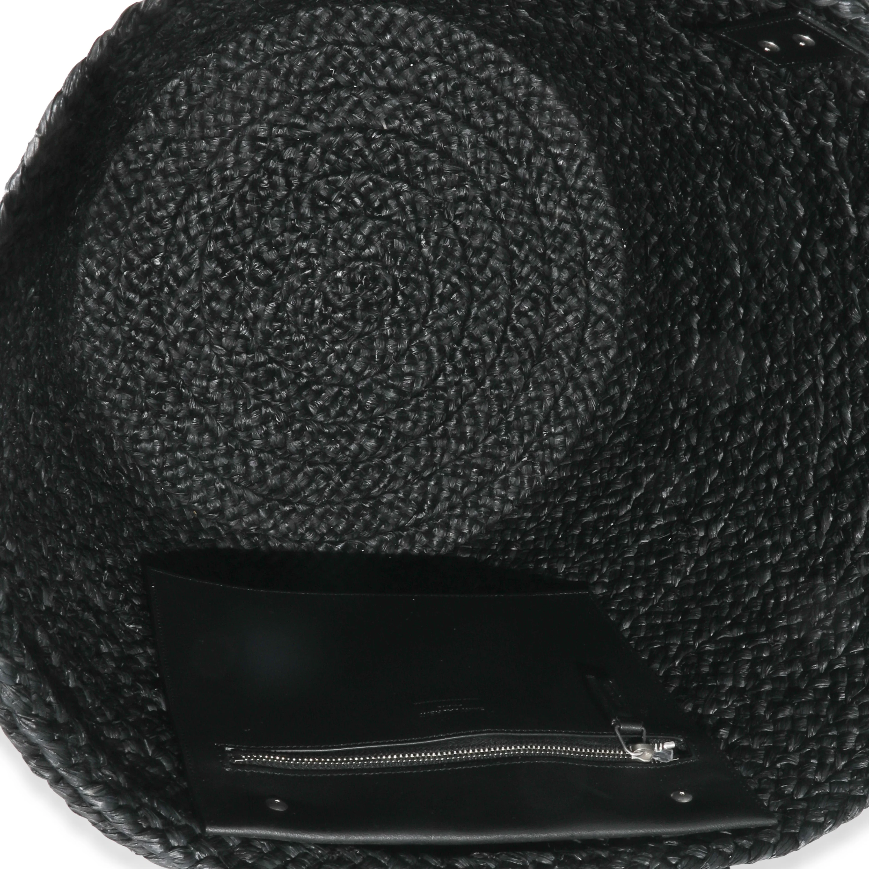 Saint Laurent Black Raffia Medium Panier Tote - Image 5
