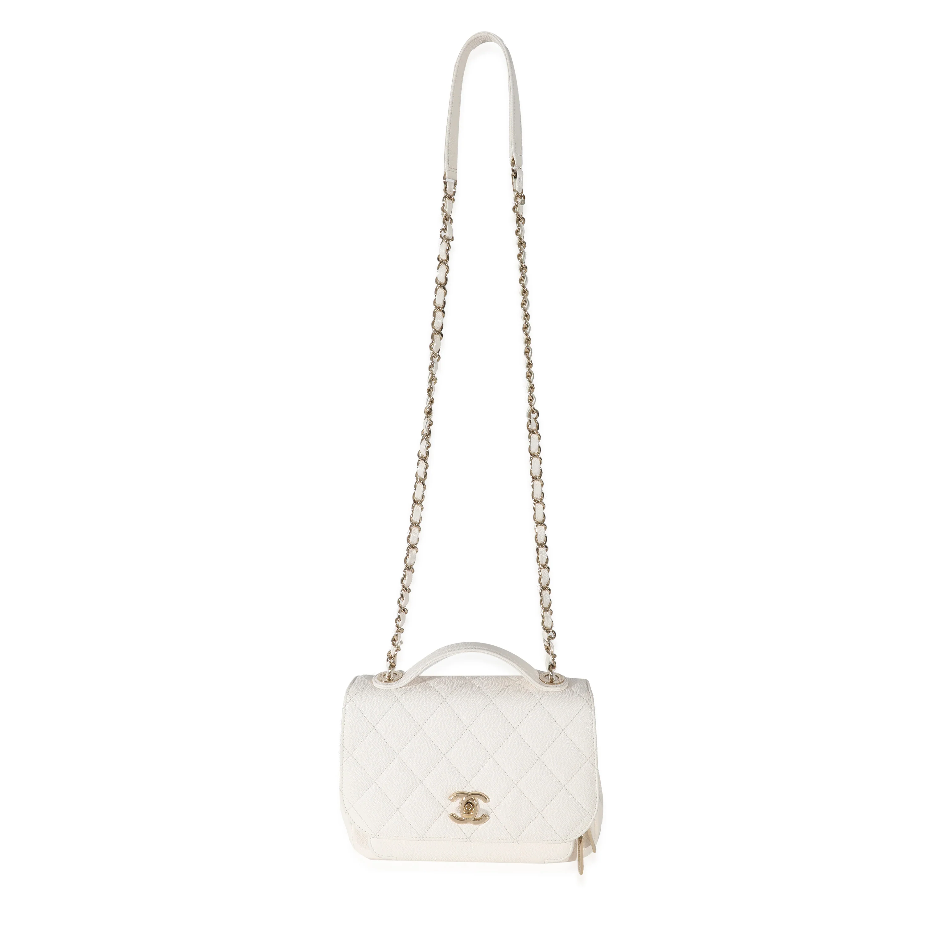 Chanel White Caviar Medium Business Affinity Flap Bag - Image 4
