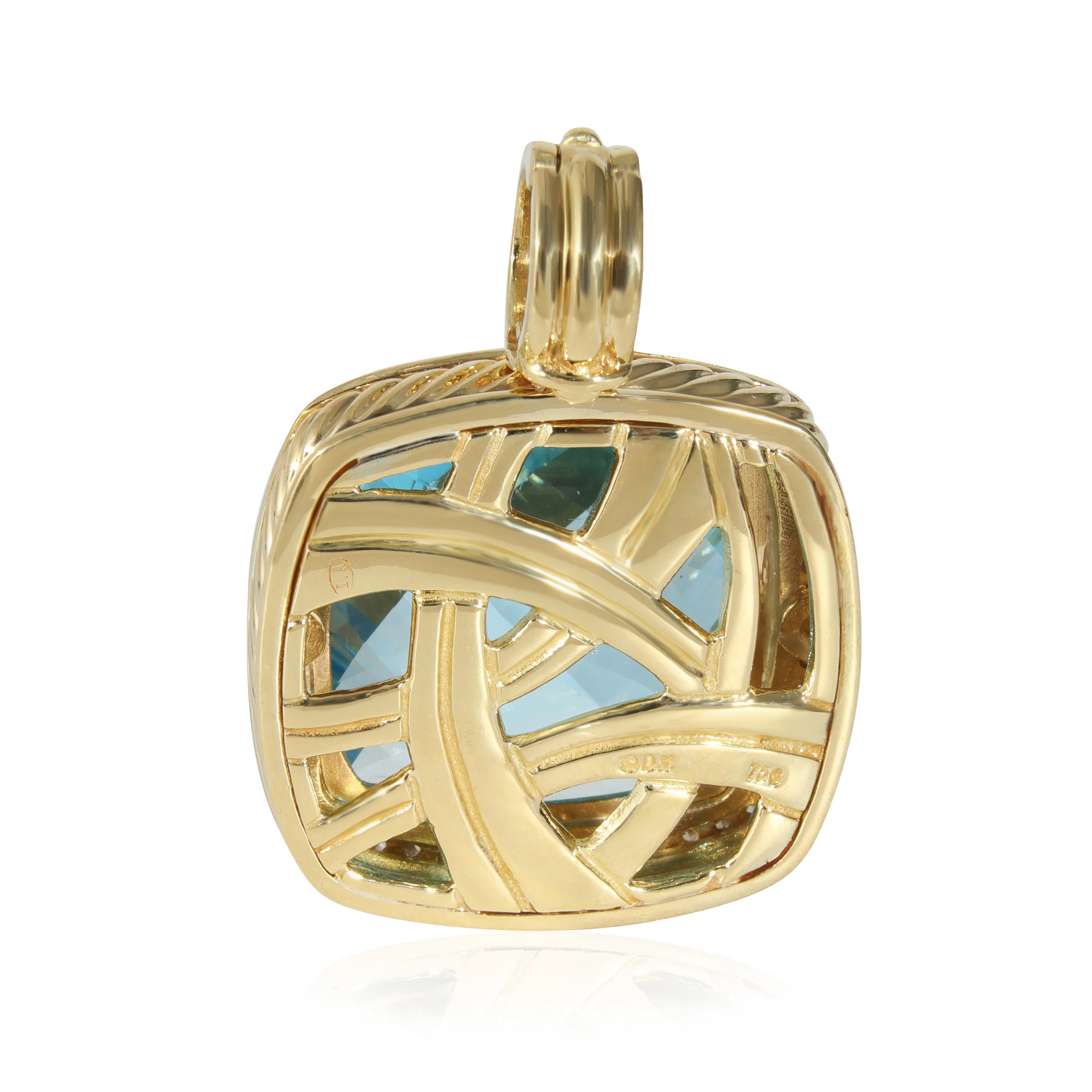 David Yurman Albion Topaz Diamond Pendant in 18K Yellow Gold 0.5 CTW - Image 3