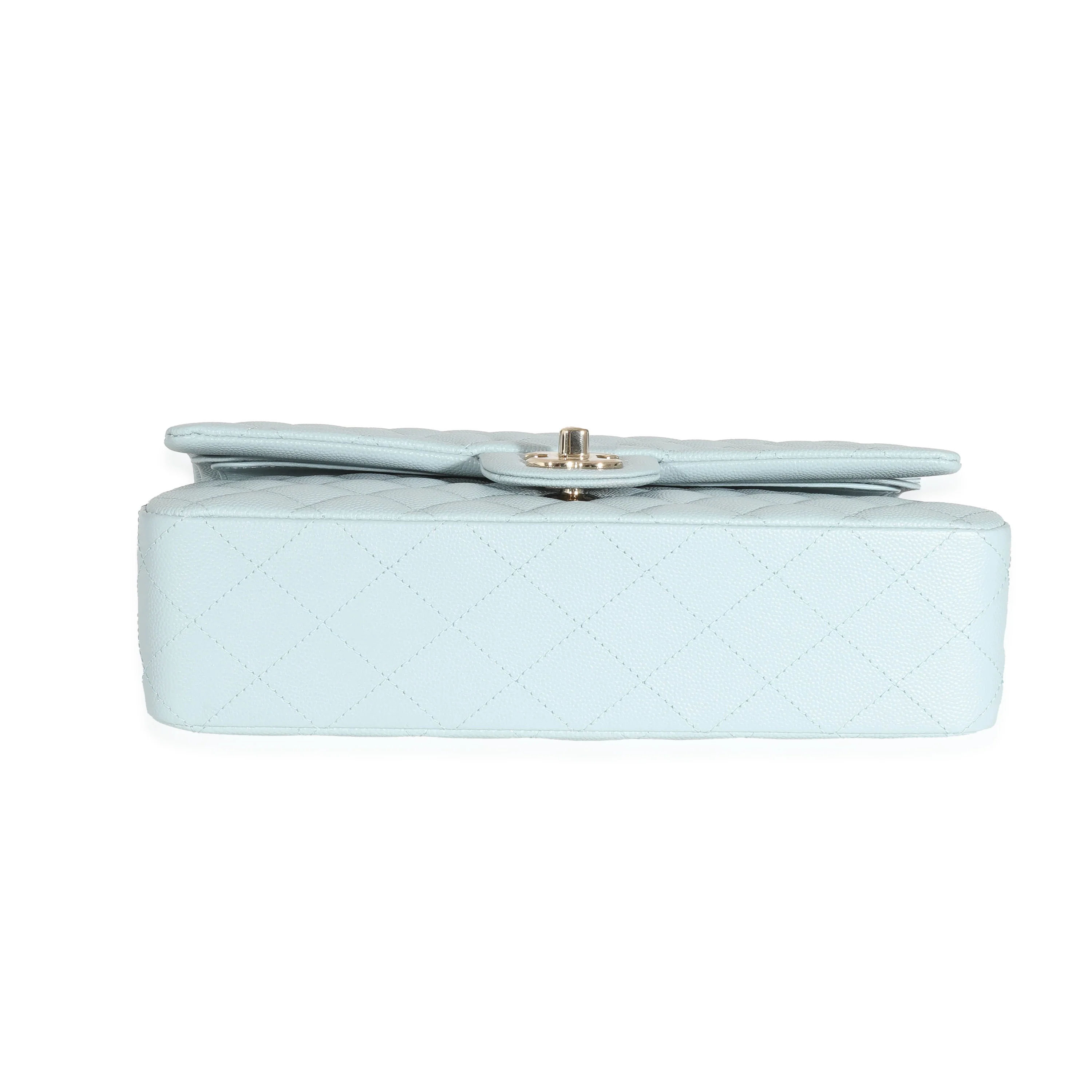 Chanel 22S Light Blue Quilted Caviar Medium Classic Double Flap Bag - Image 6