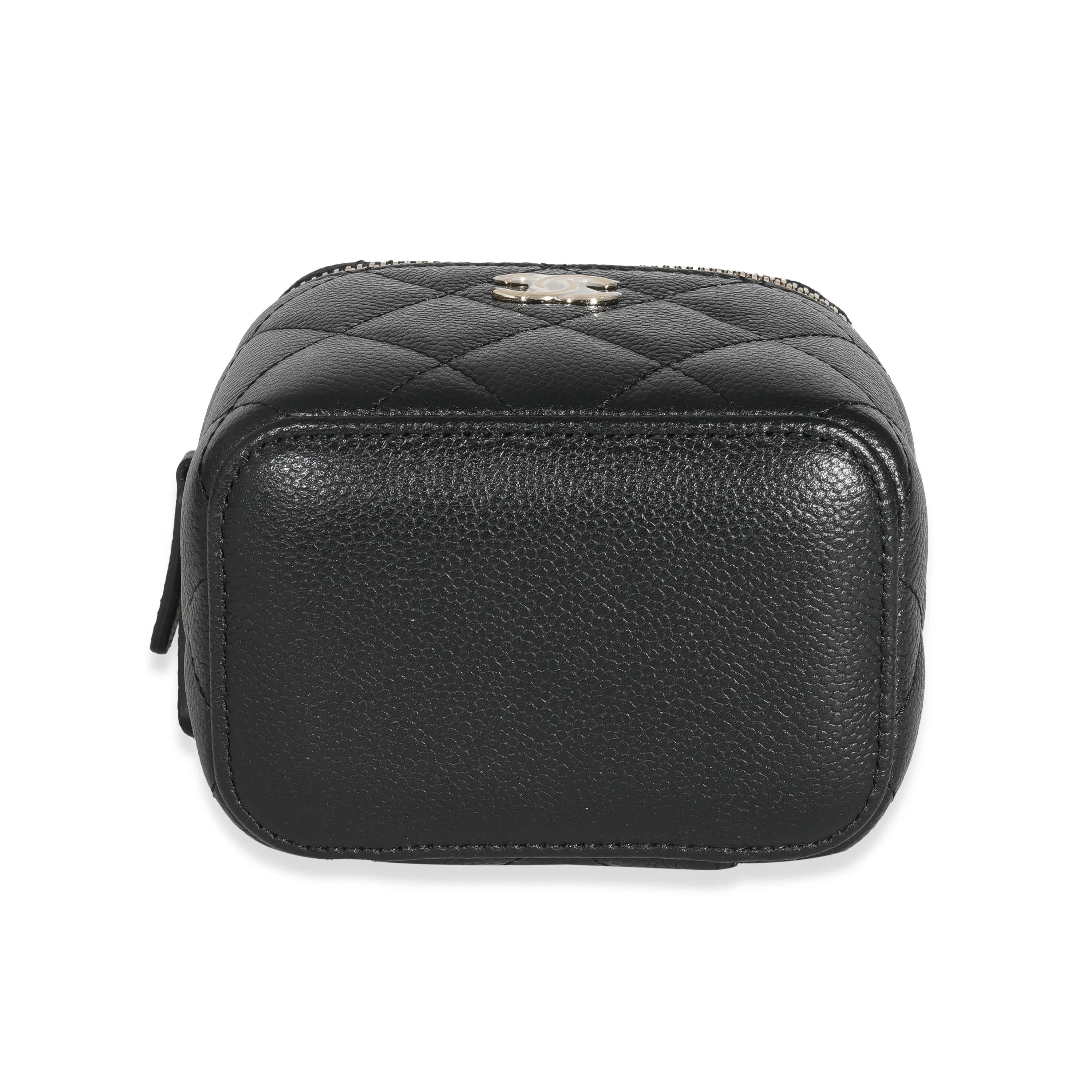 Chanel Black Quilted Caviar CC Link Mini Vanity Case - Image 5