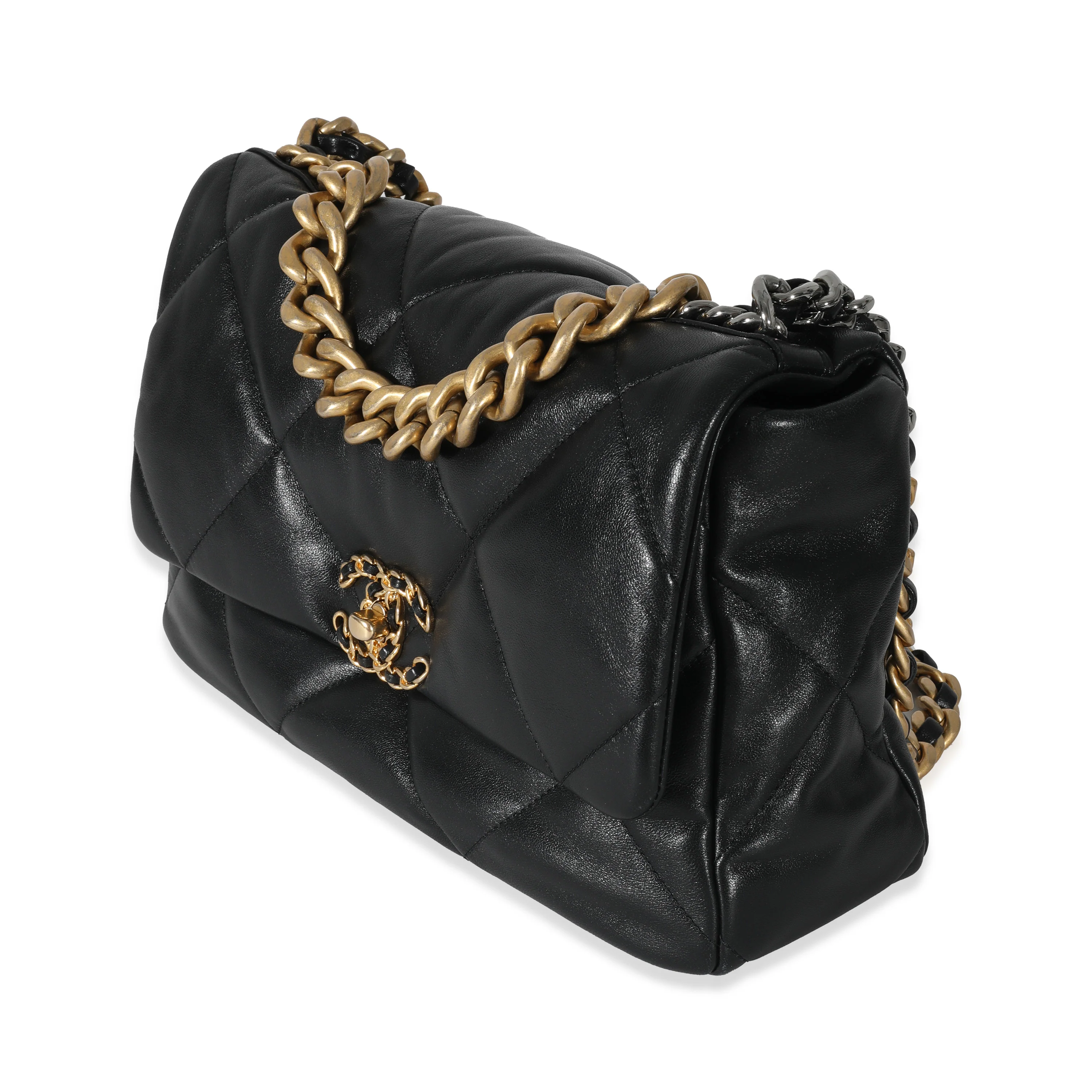 Chanel Black Quilted Lambskin Large Chanel 19 Flap Bag - Image 2