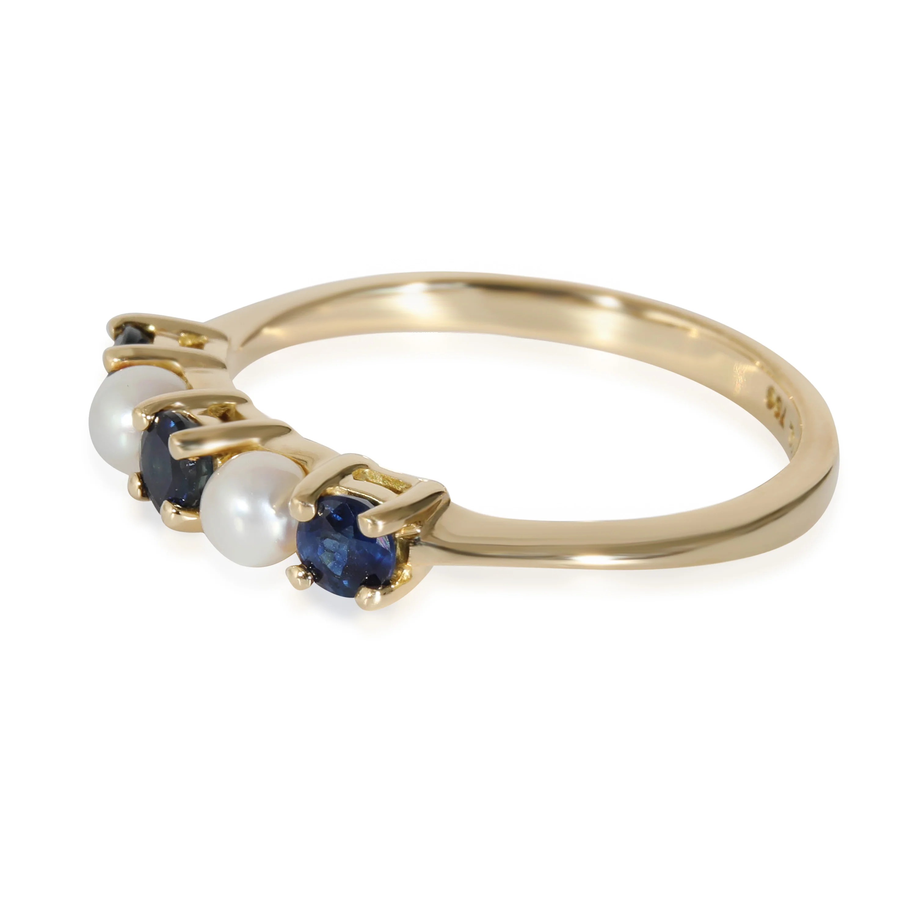 Tiffany & Co. Vintage Pearl & Sapphire Band in 18k Yellow Gold - Image 5