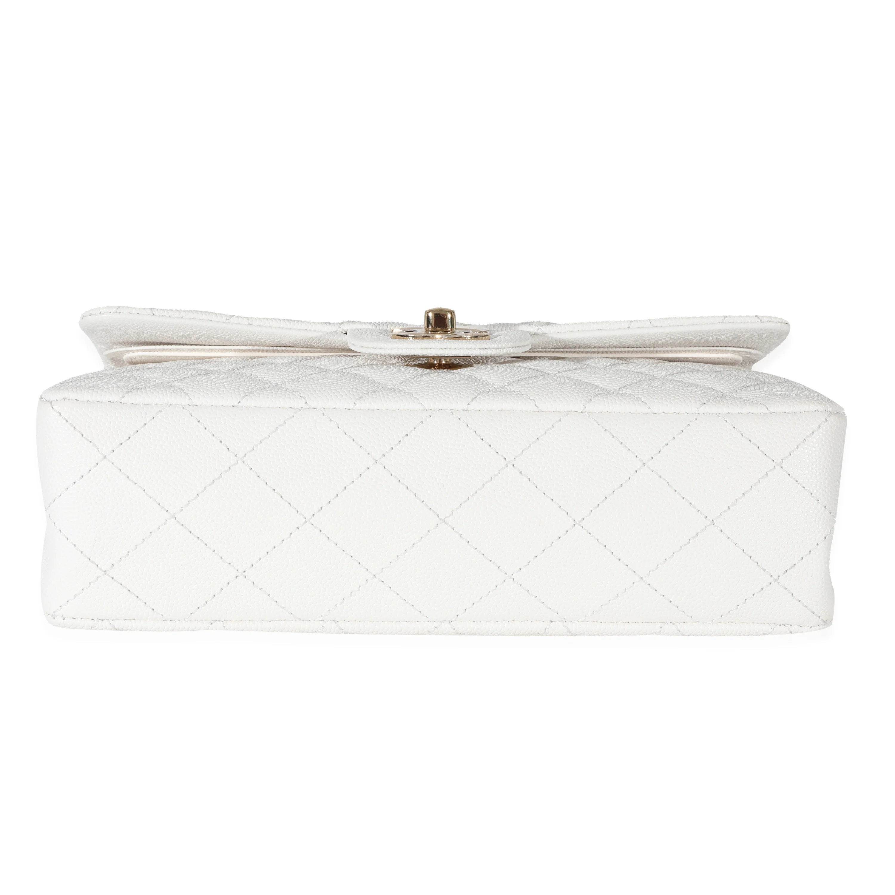 Chanel 23C White Caviar Small Classic Double Flap Bag - Image 5