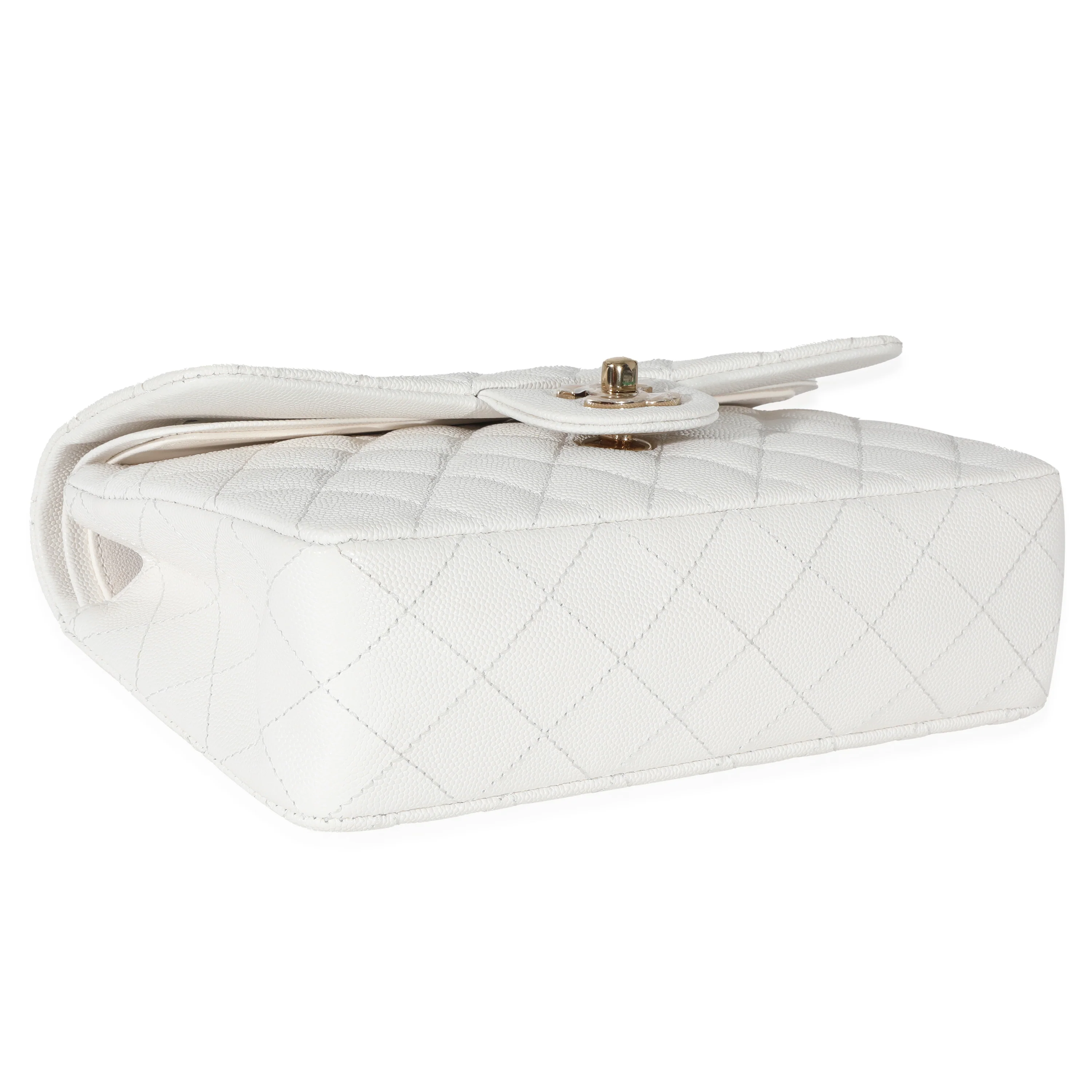 Chanel 23C White Caviar Small Classic Double Flap Bag - Image 6