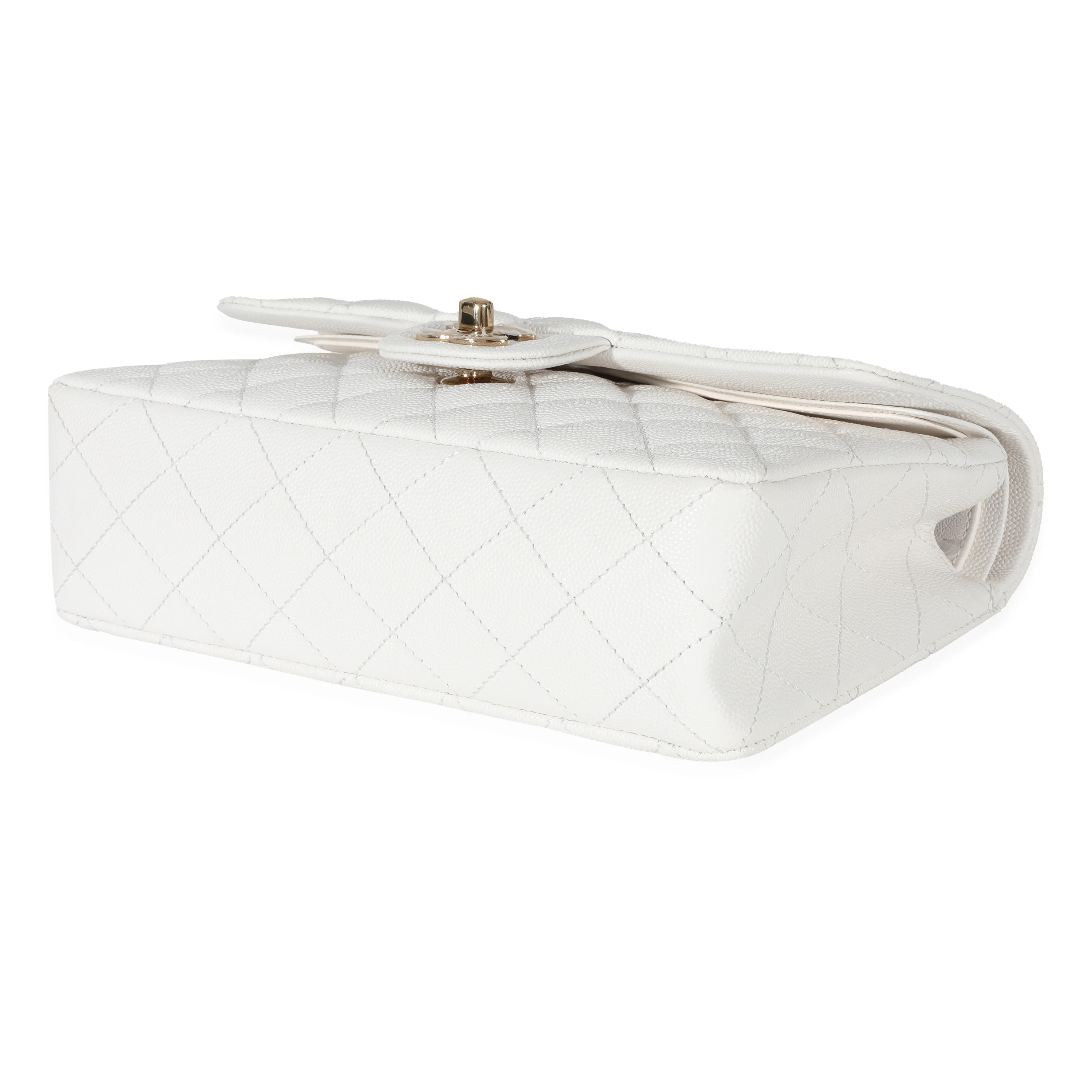 Chanel 23C White Caviar Small Classic Double Flap Bag - Image 7