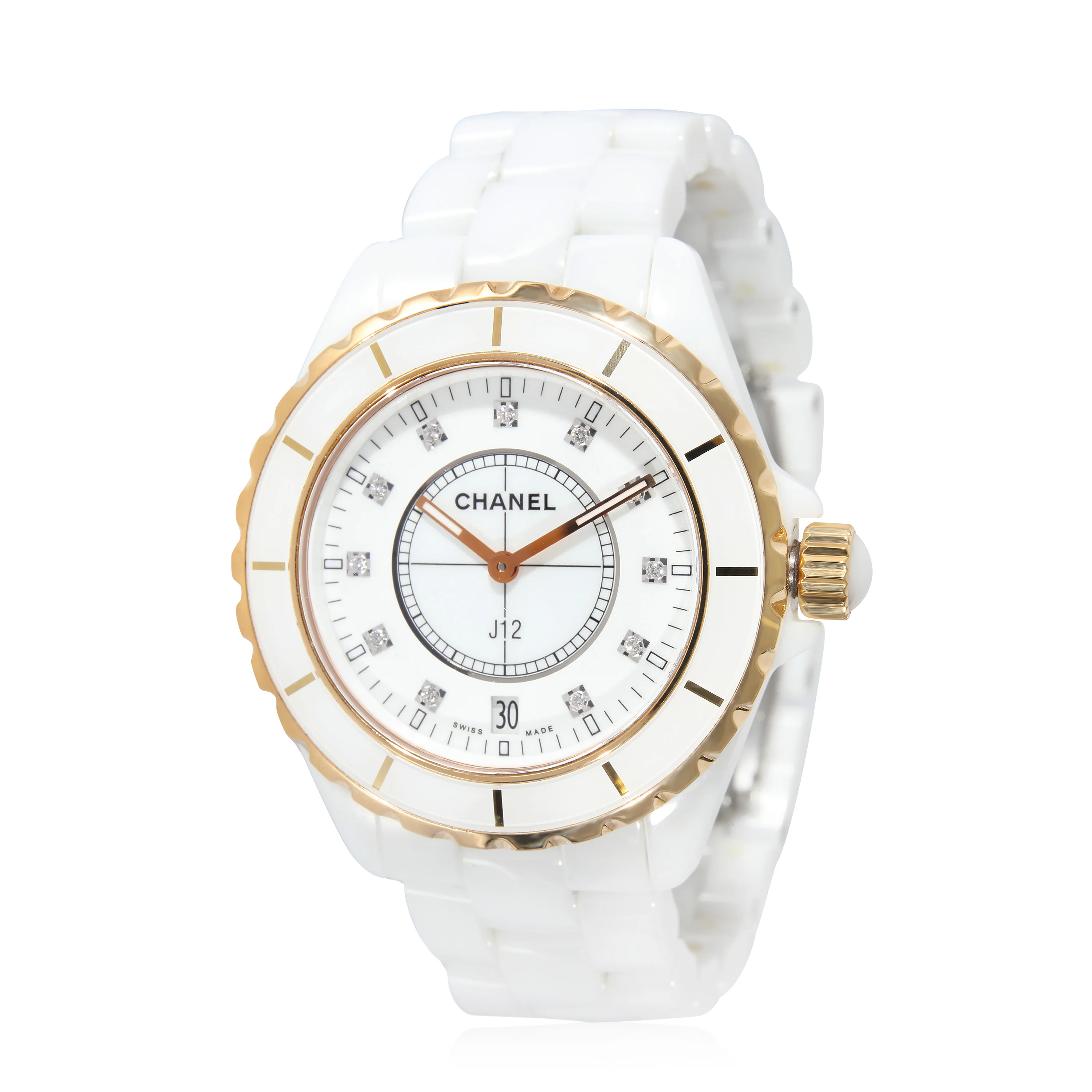 Chanel J-12 H2180 Unisex Watch in 18kt Ceramic/Yellow Gold
