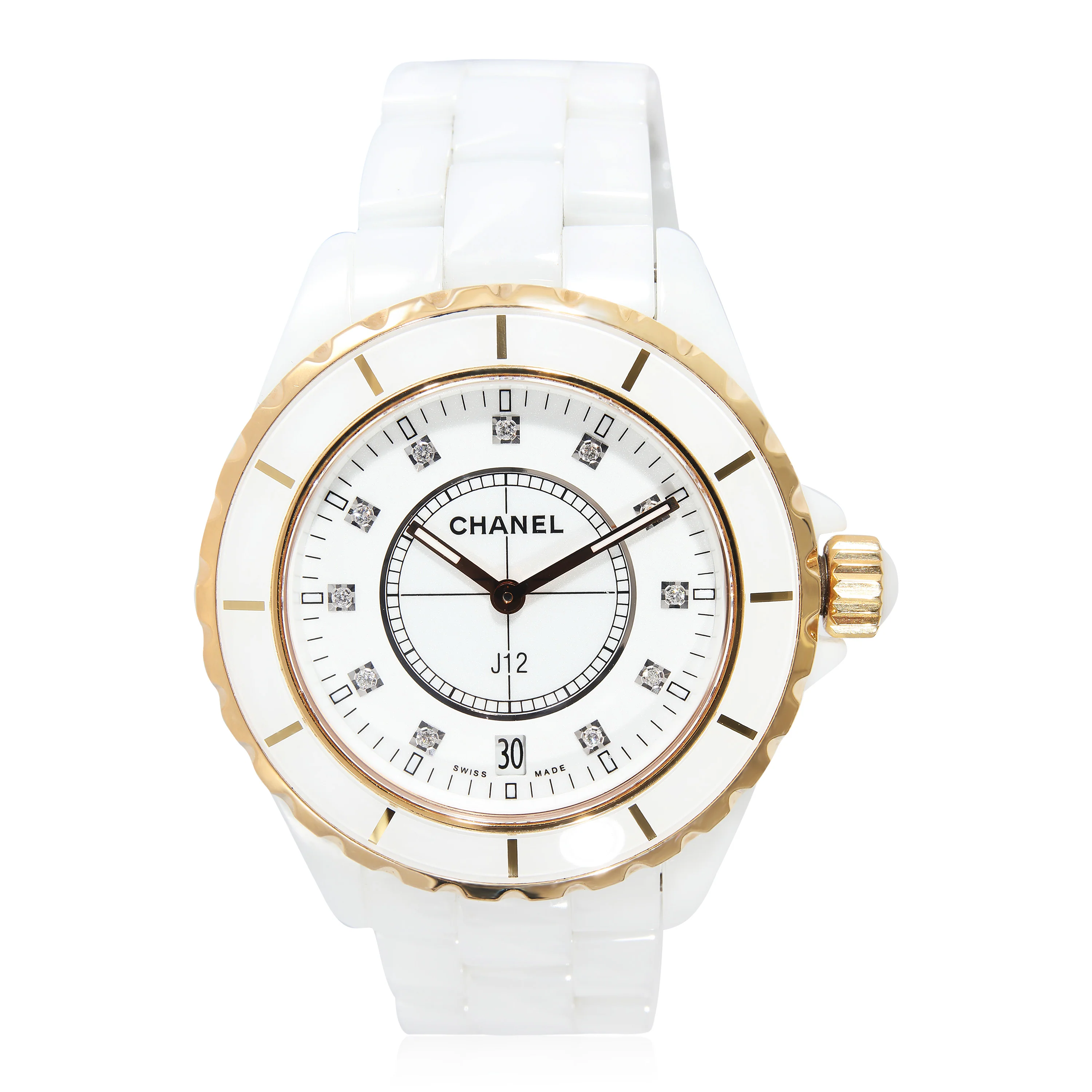 Chanel J-12 H2180 Unisex Watch in 18kt Ceramic/Yellow Gold - Image 6