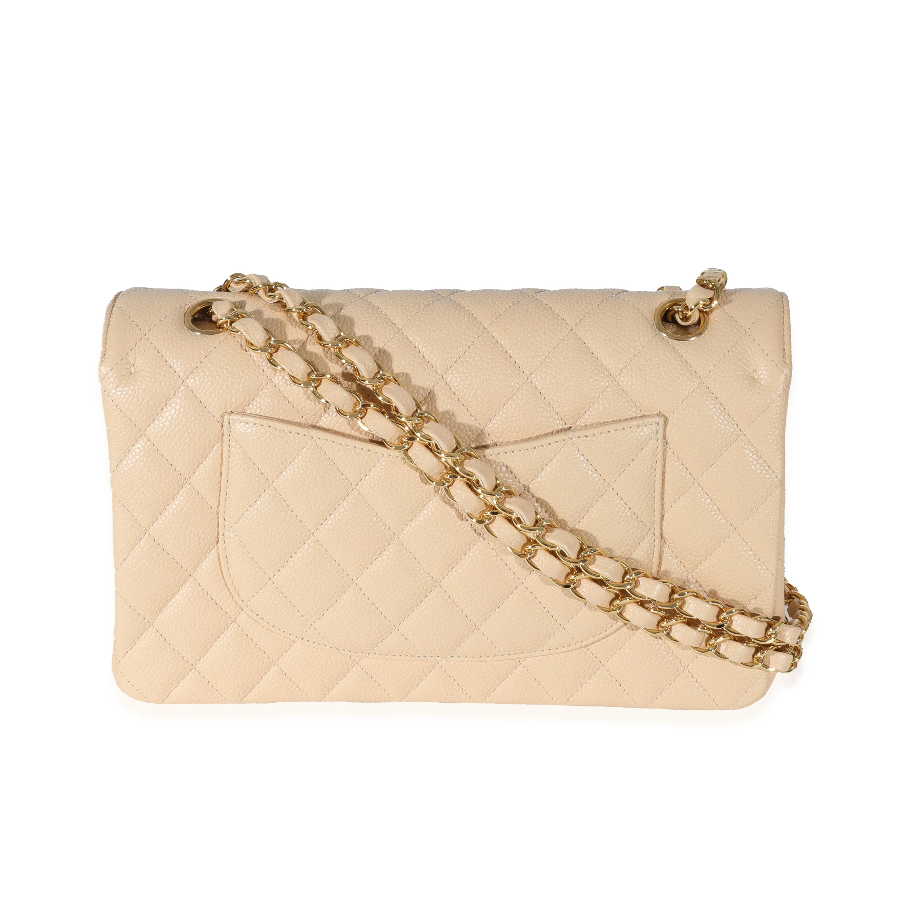 Chanel Beige Caviar Medium Classic Double Flap Bag - Image 3