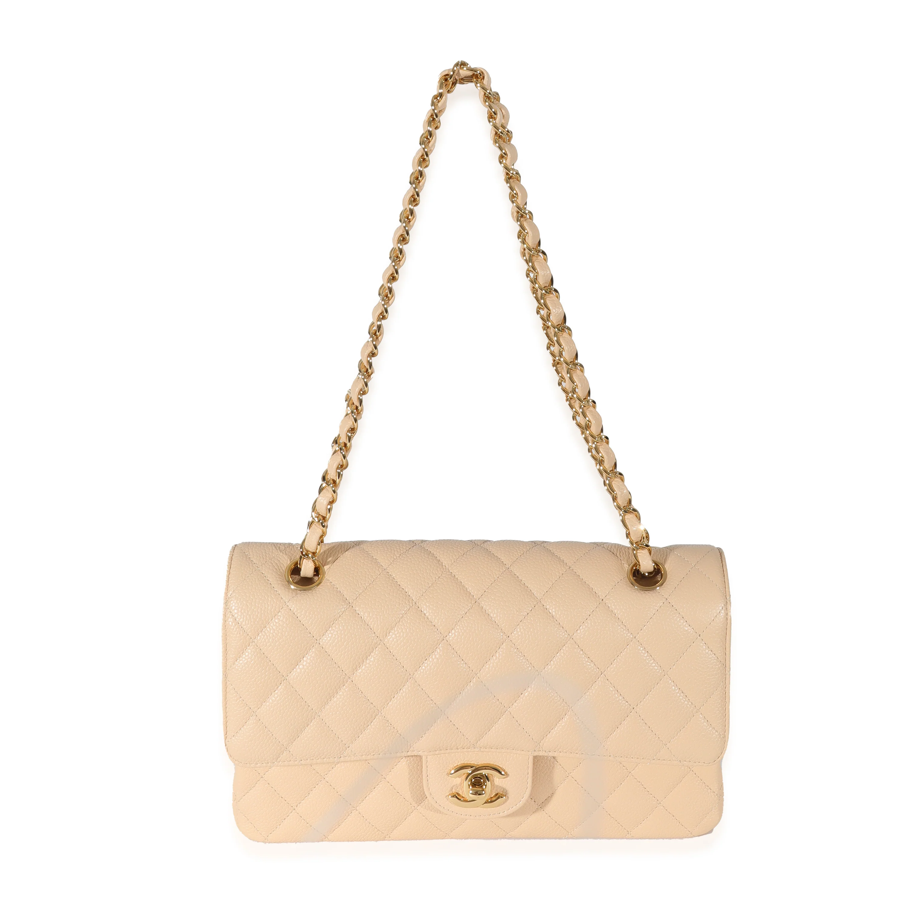 Chanel Beige Caviar Medium Classic Double Flap Bag - Image 4