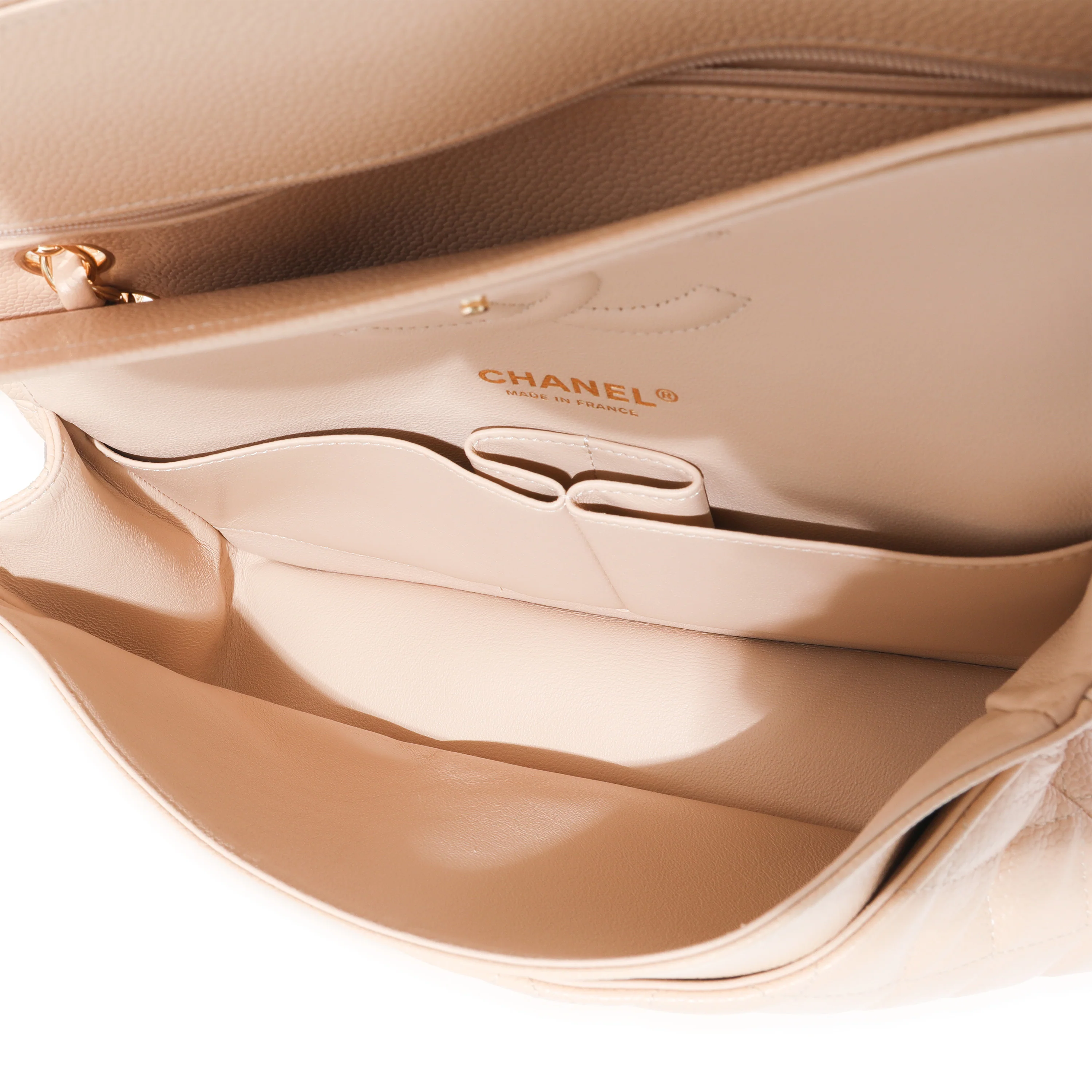 Chanel Beige Caviar Medium Classic Double Flap Bag - Image 8