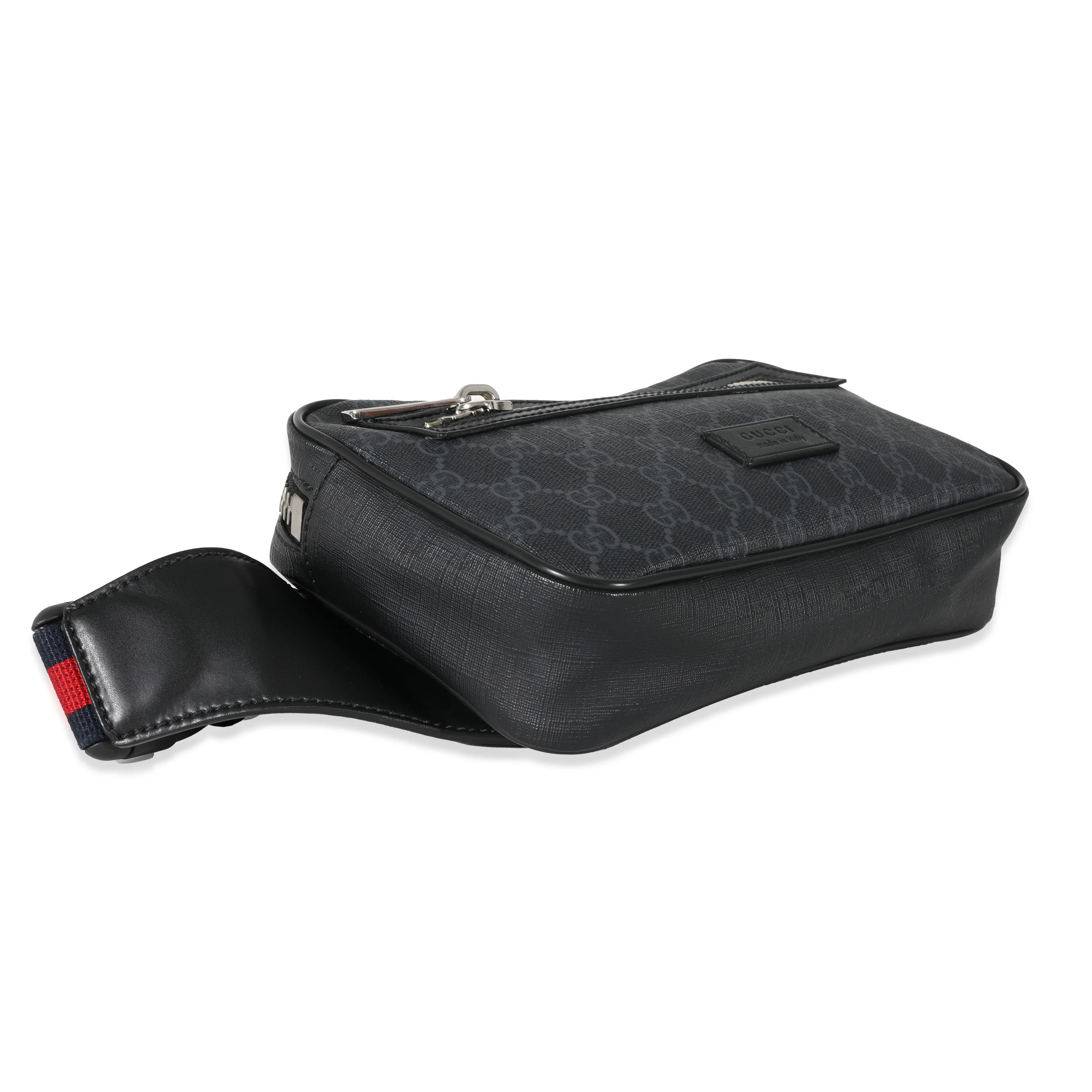 Gucci Soft Black GG Supreme Web Belt Bag - Image 6
