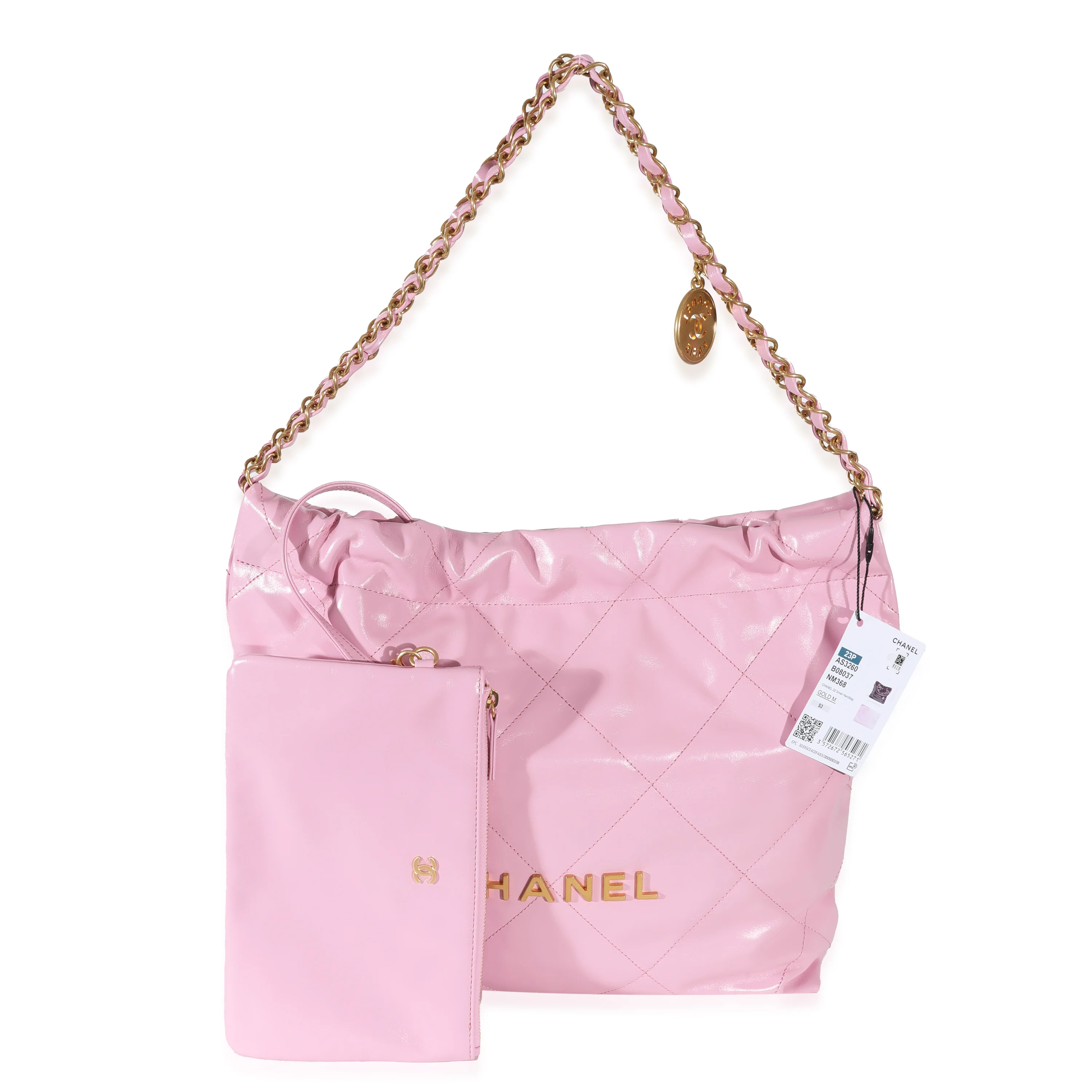 Chanel 23P Lilac Calfskin Small 22 Hobo - Image 8