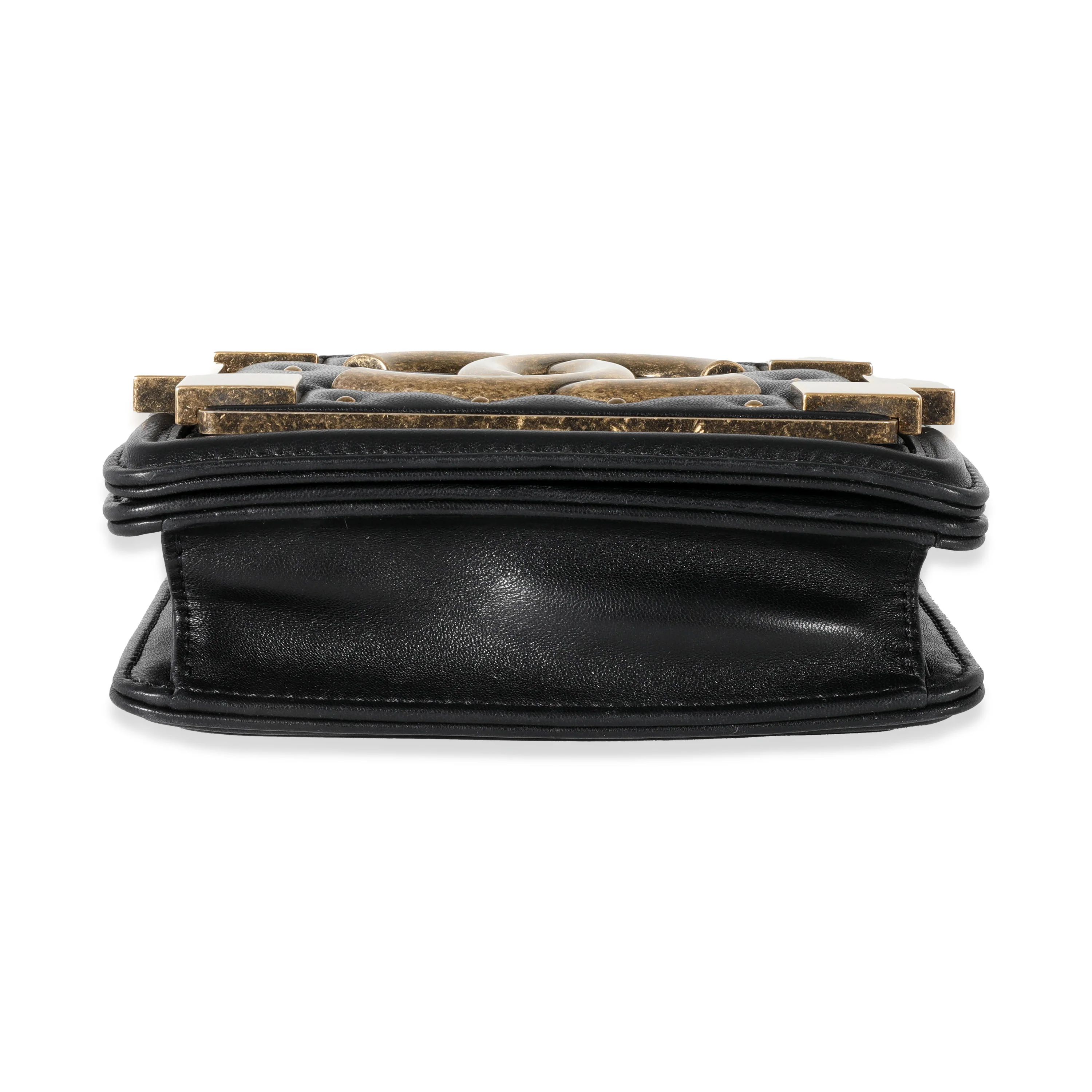 Chanel Black Lambskin Quilted Boy Brick Studded Flap Bag - Image 5