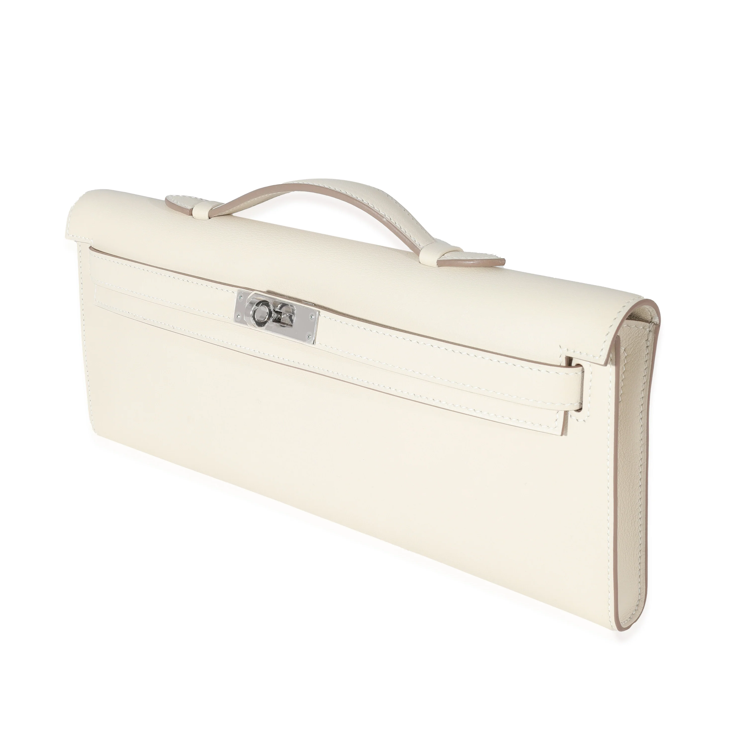 Hermès Craie Swift Kelly Cut Clutch PHW - Image 2