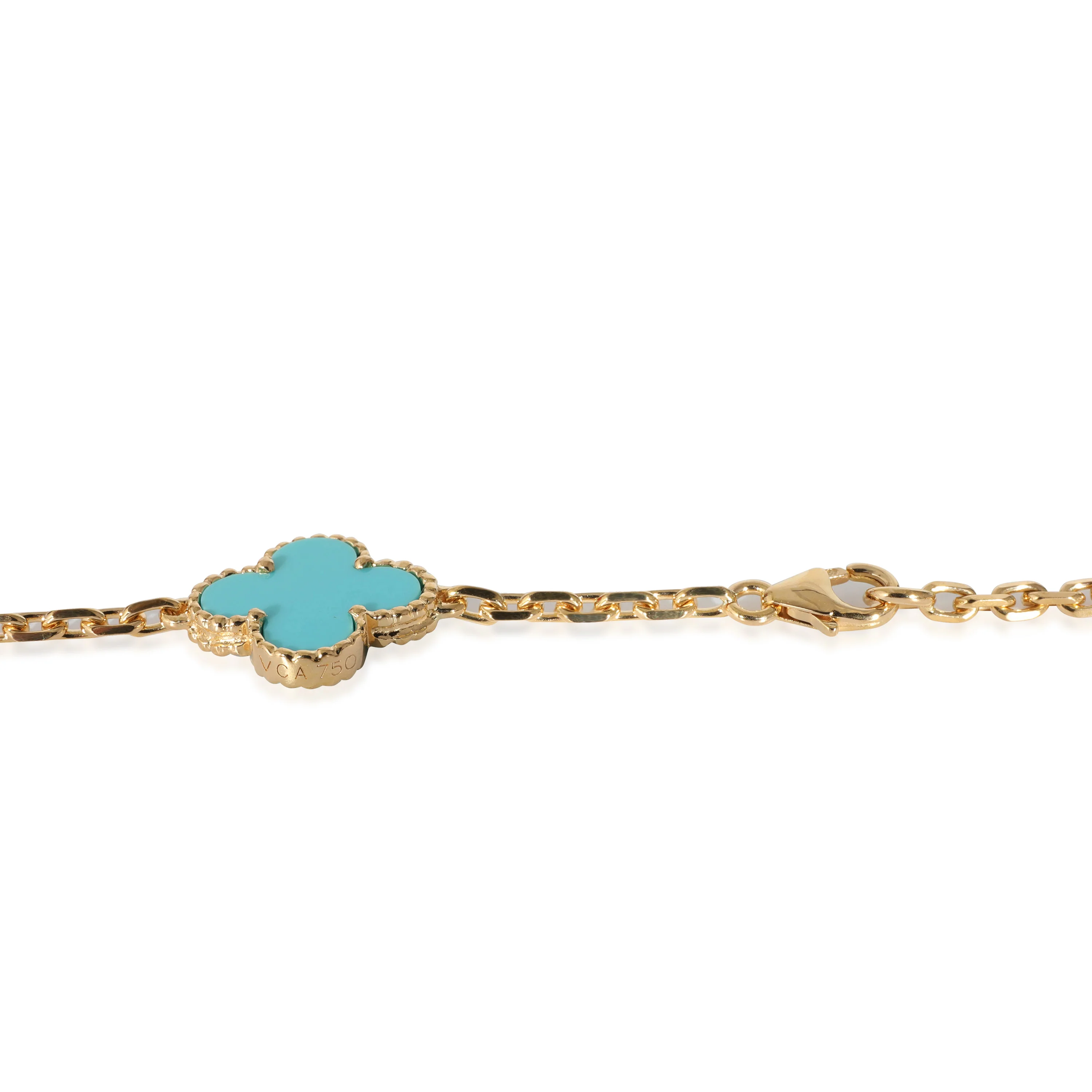 Van Cleef & Arpels Alhambra Vintage Turquoise 10 Station in 18k Yellow Gold - Image 3