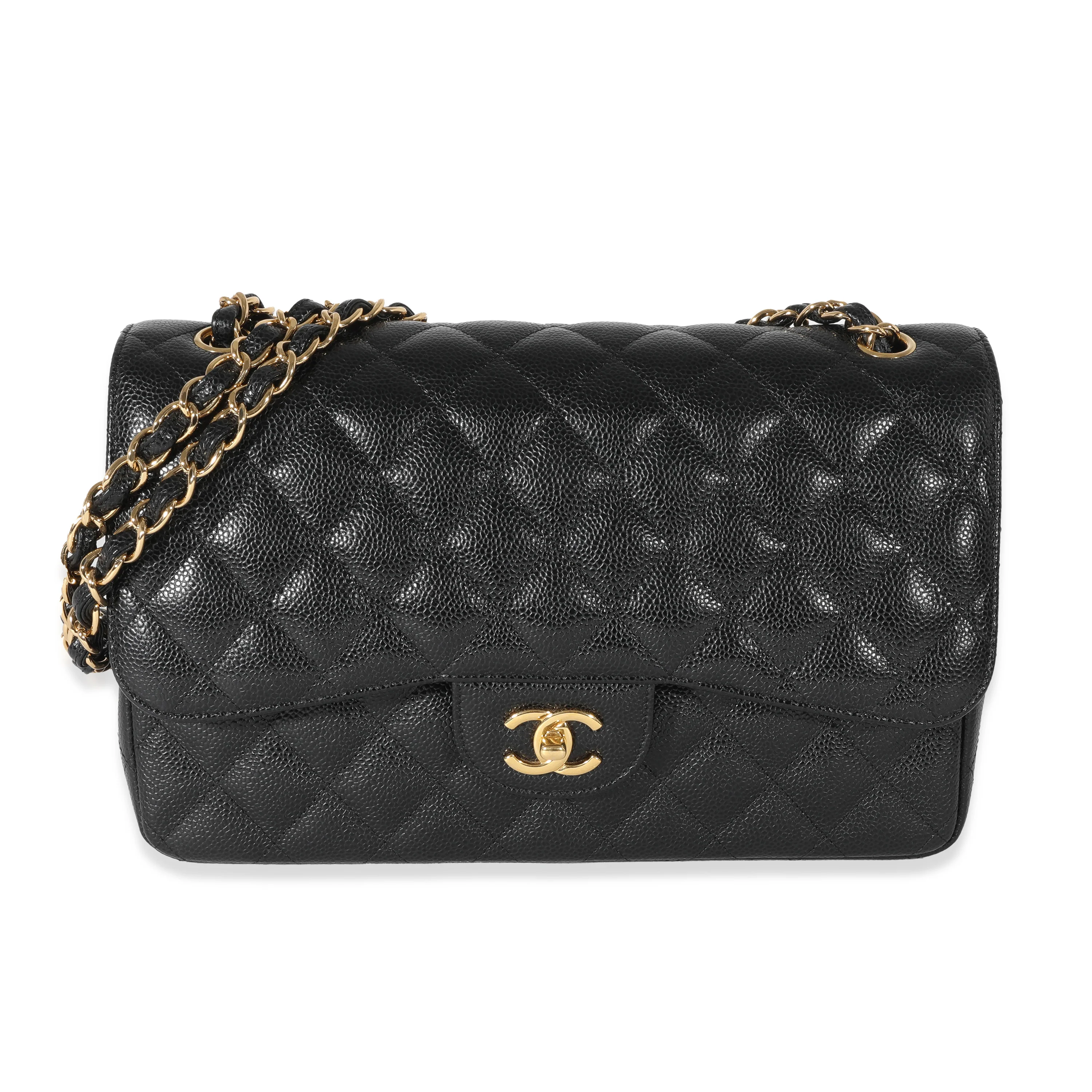 Chanel Black Caviar Jumbo Classic Double Flap Bag