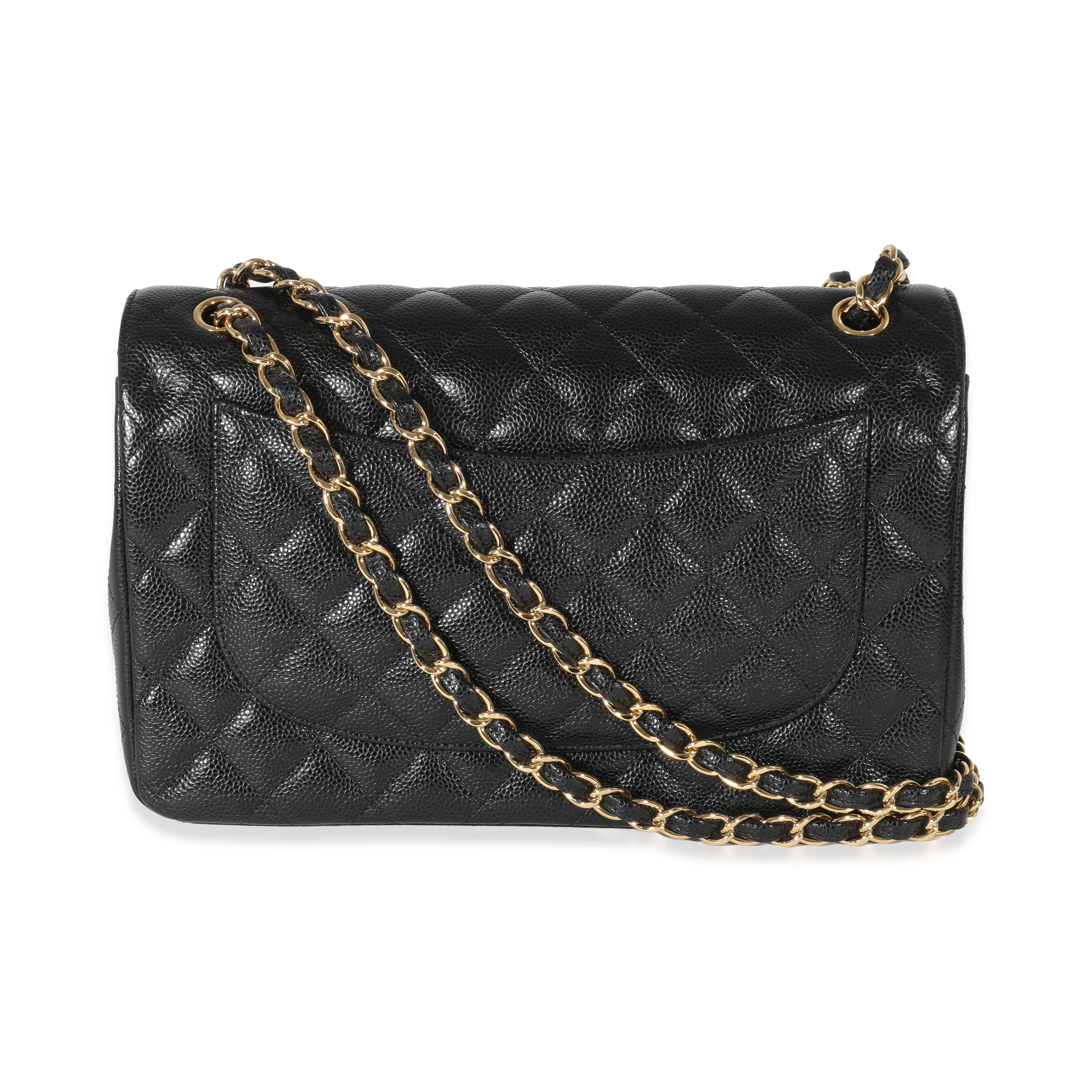Chanel Black Caviar Jumbo Classic Double Flap Bag - Image 3