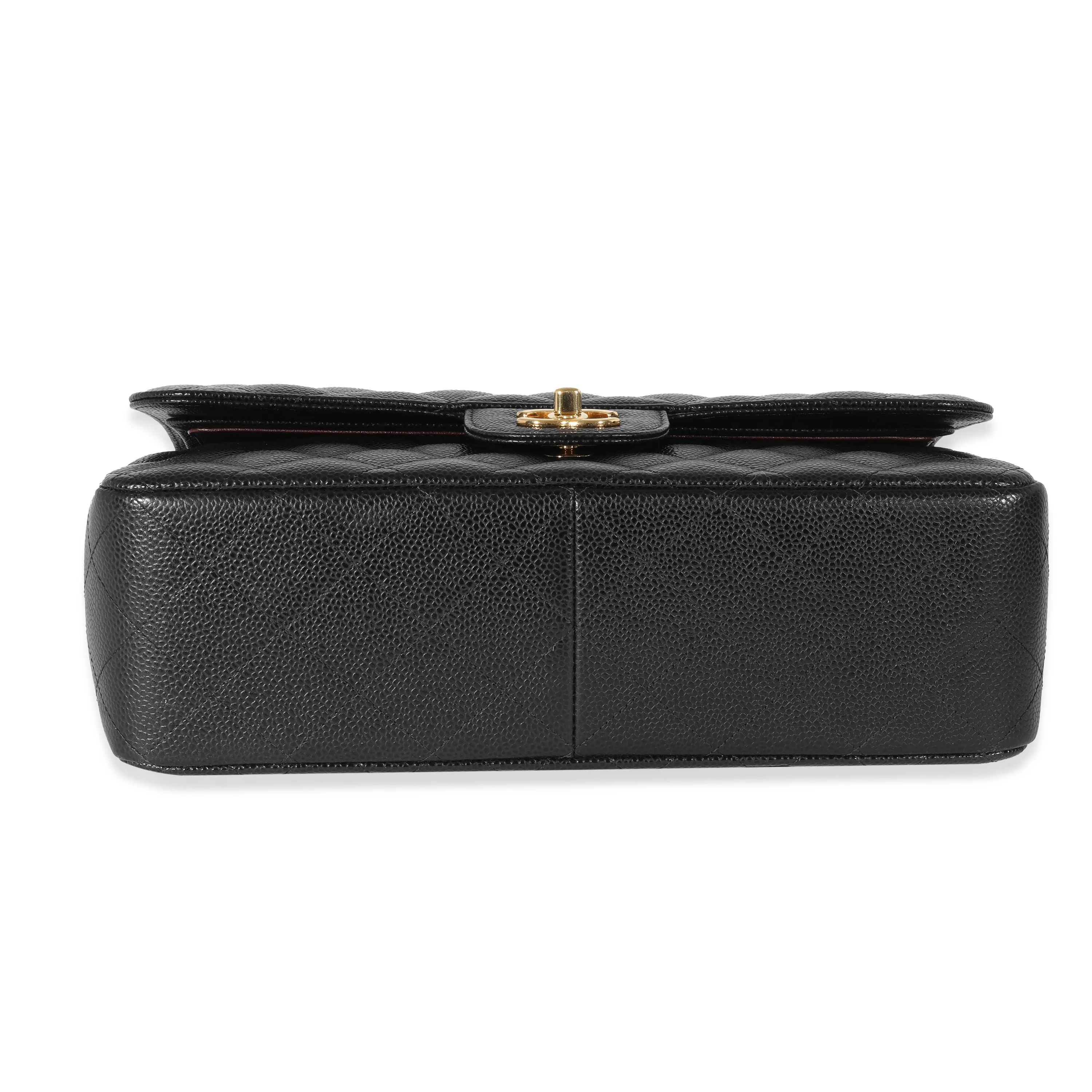 Chanel Black Caviar Jumbo Classic Double Flap Bag - Image 5