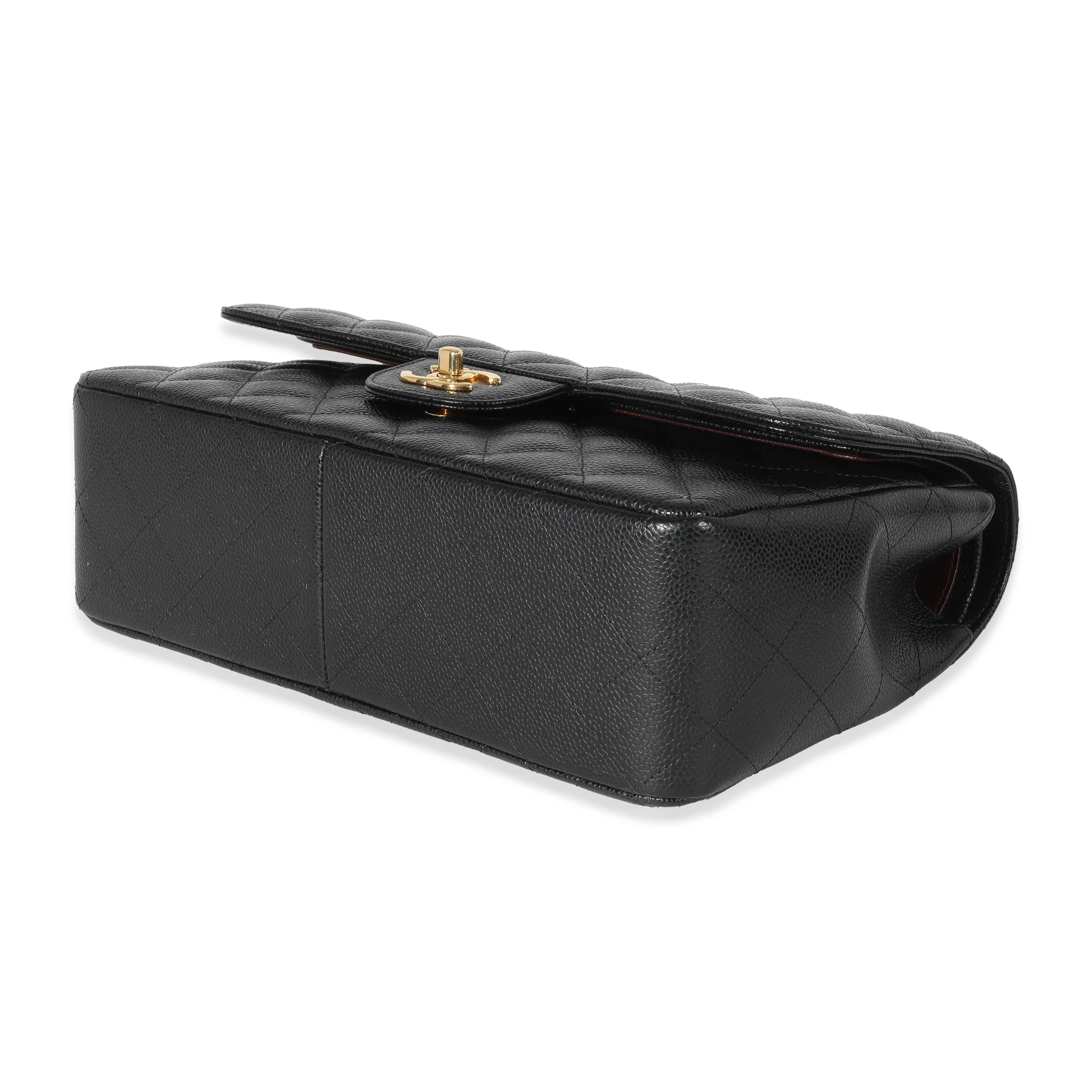 Chanel Black Caviar Jumbo Classic Double Flap Bag - Image 7
