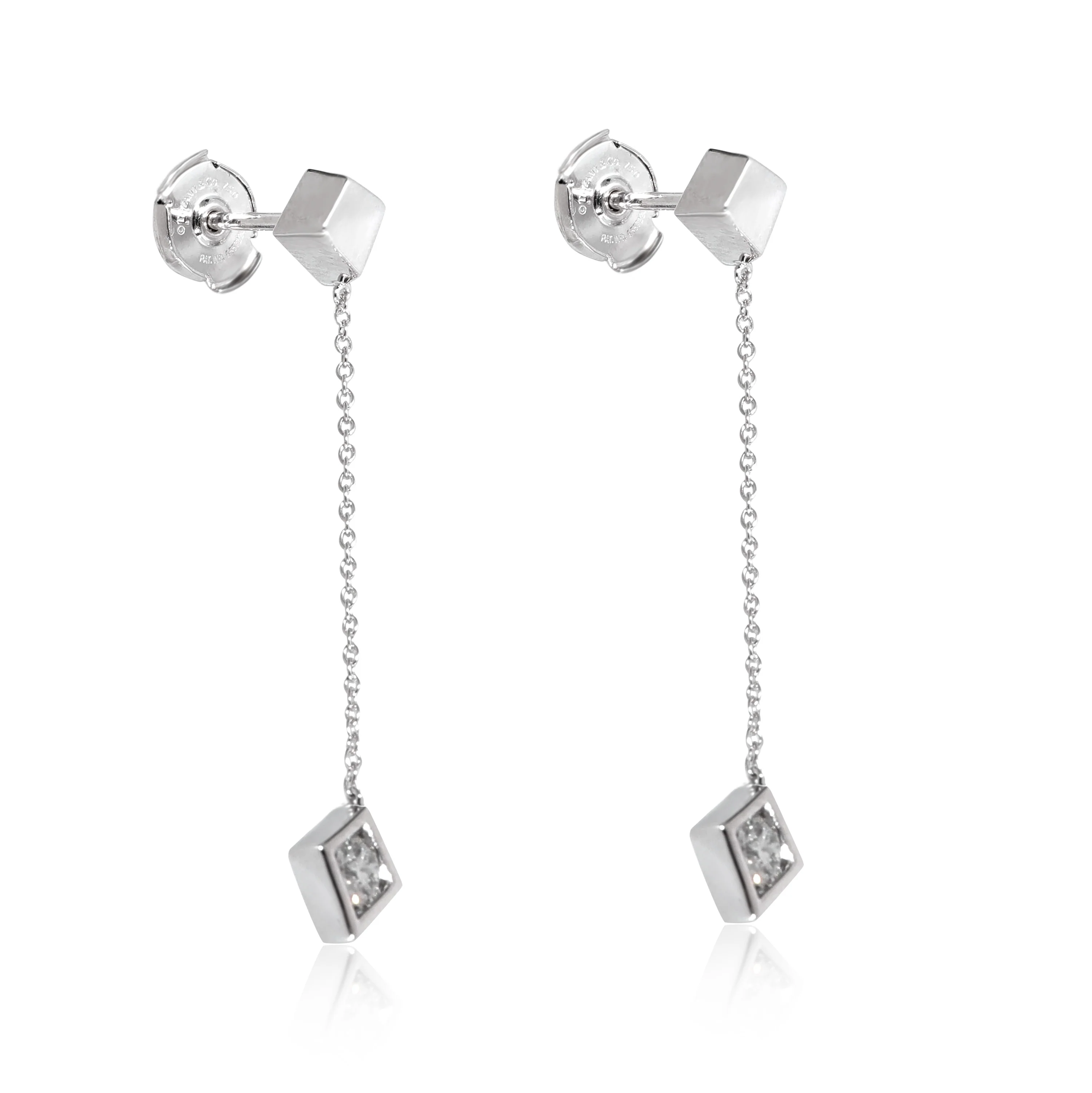 Frank Gehry Torque Cube Drop Earring in 18k White Gold 0.40 CTW - Image 2