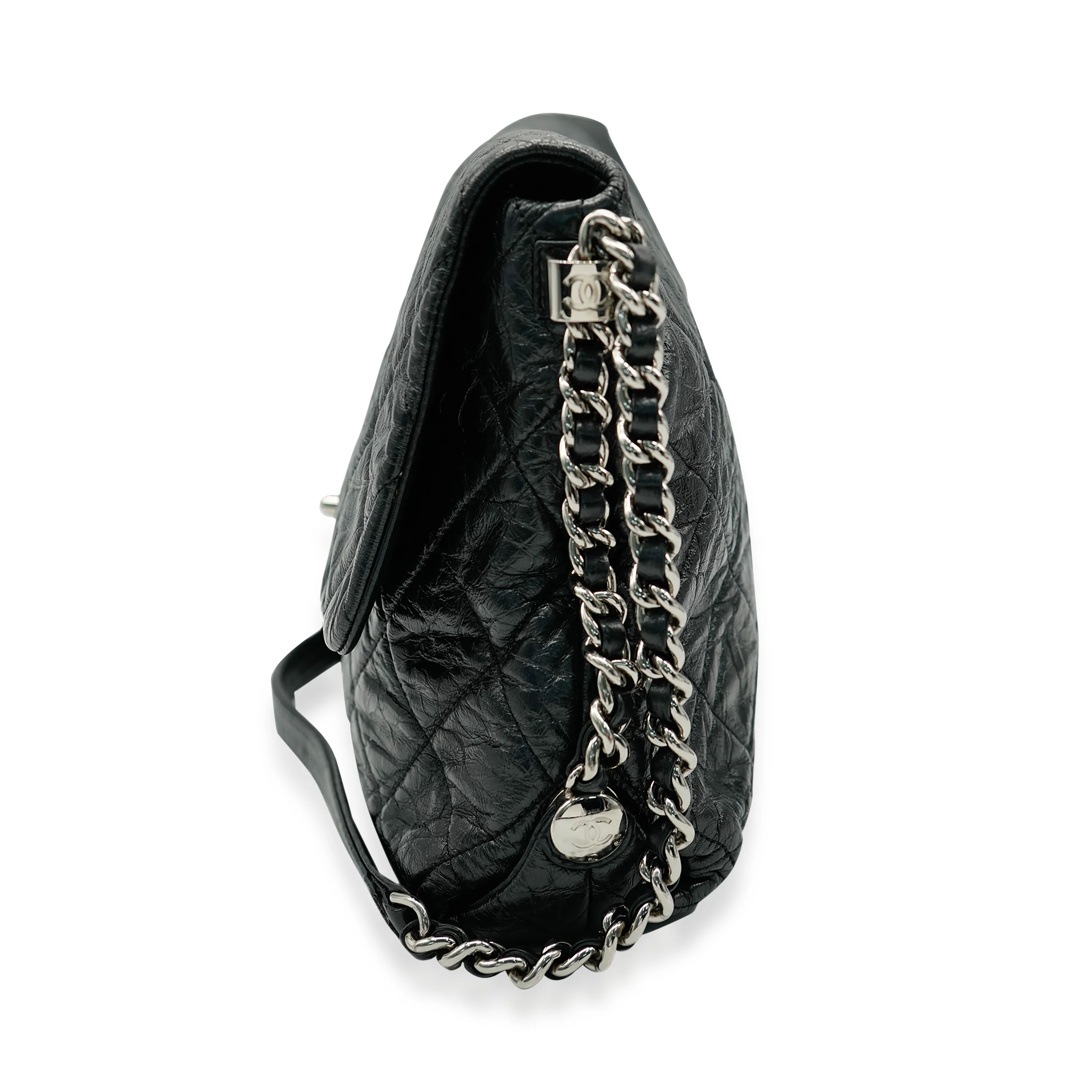 Chanel Black Crackled Aged Calfskin Big Bang Flap Bag - Image 5
