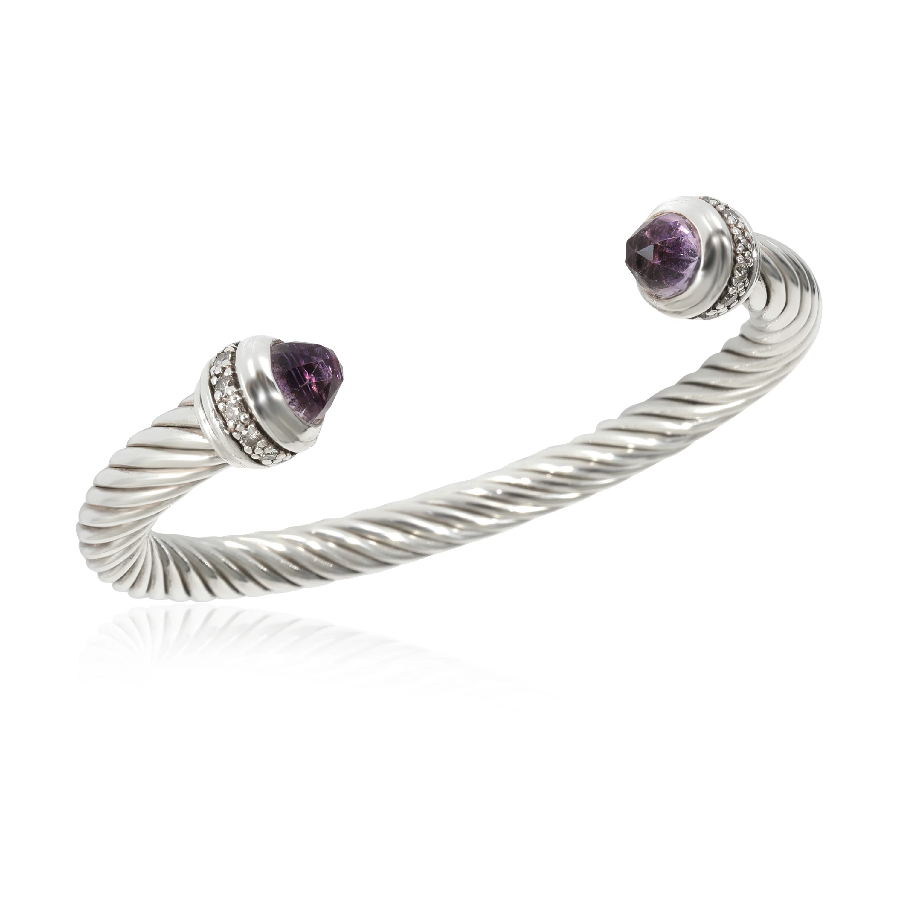 David Yurman Cable Classics Bracelet with Amethyst in Sterling Silver 0.41 CTW - Image 3