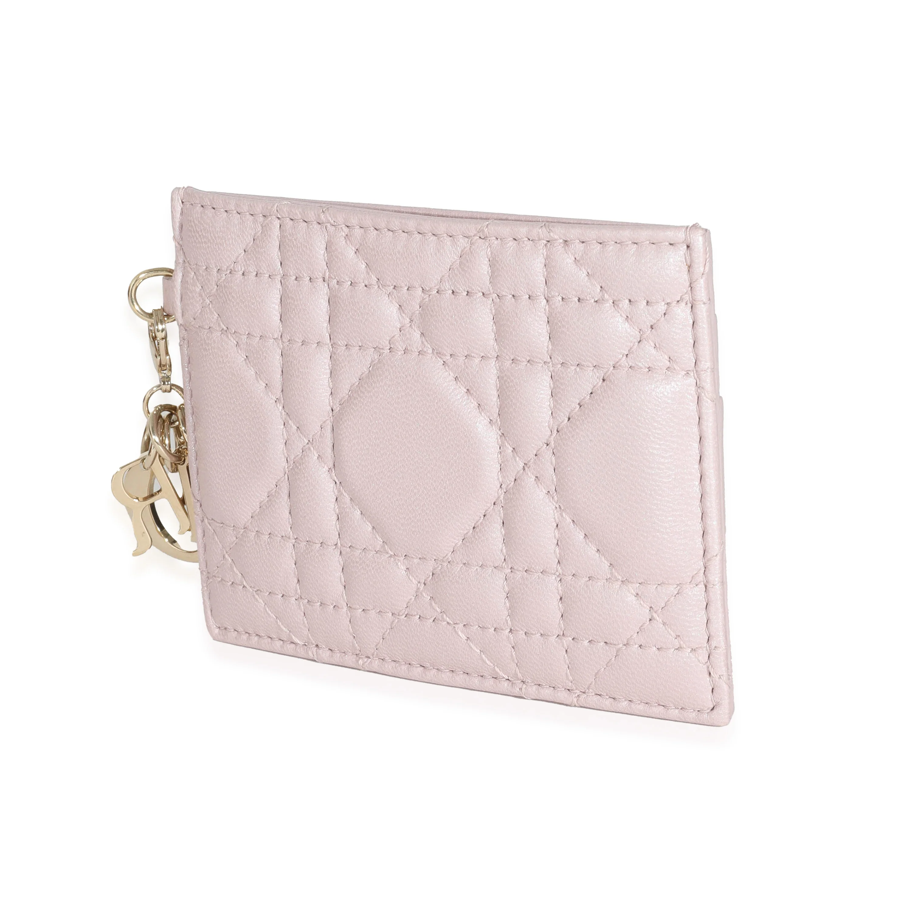 Christian Dior Metallic Pink Lady Dior Card Holder - Image 2