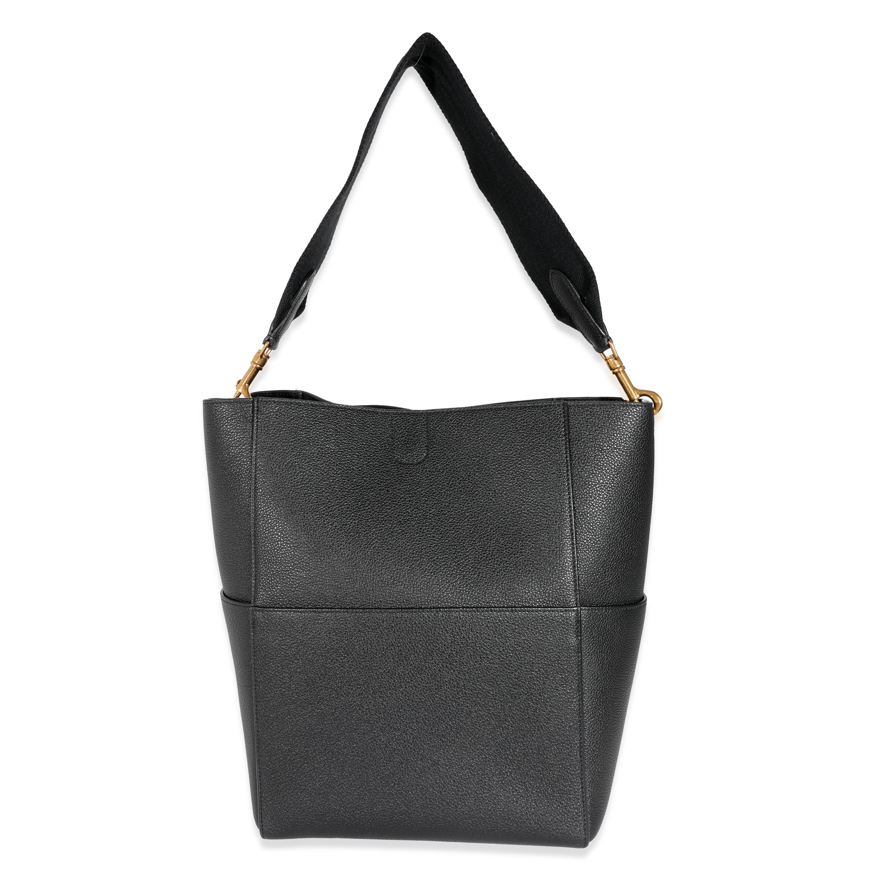 Celine Black Calfskin Medium Seau Sangle Bucket Bag Medium - Image 3