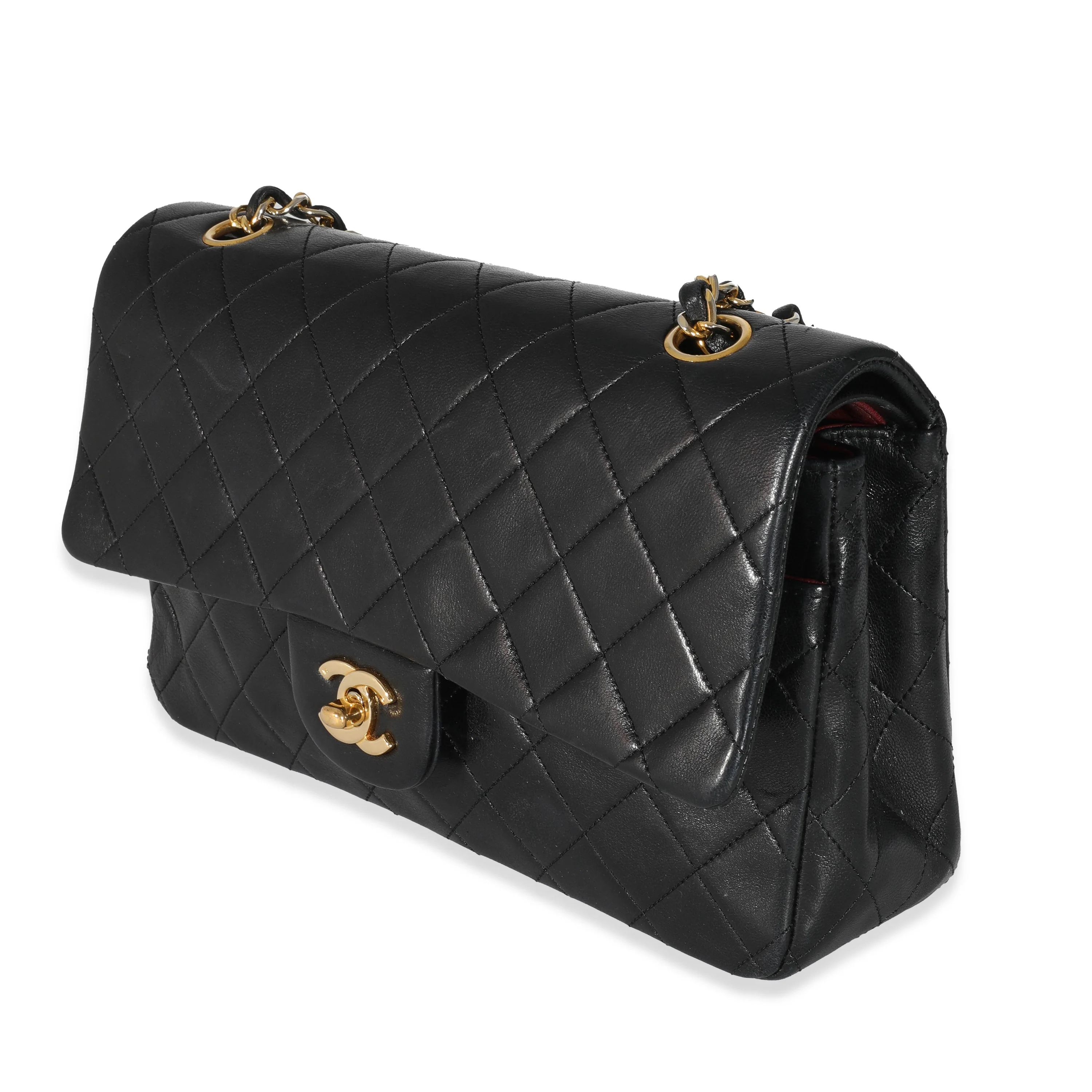 Chanel Vintage Black Quilted Lambskin Classic Medium Double Flap - Image 2