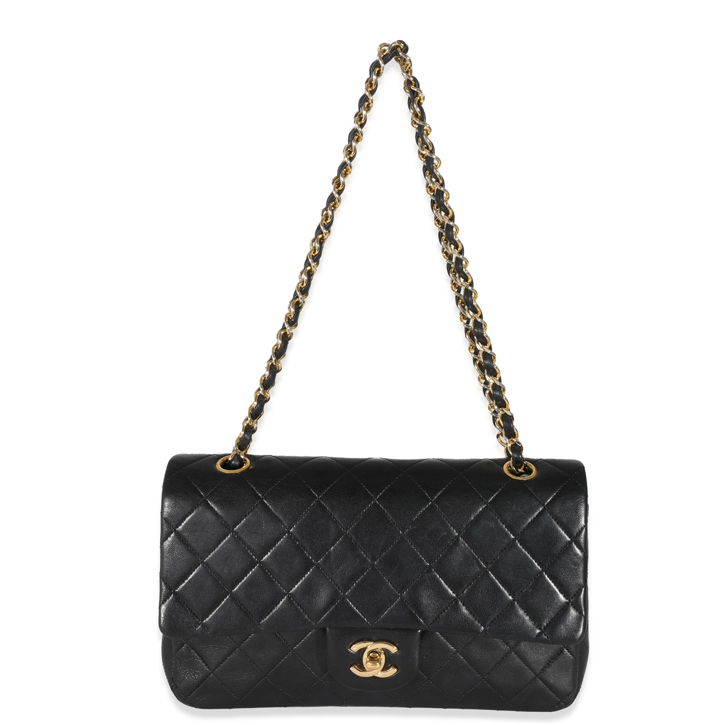 Chanel Vintage Black Quilted Lambskin Classic Medium Double Flap - Image 7
