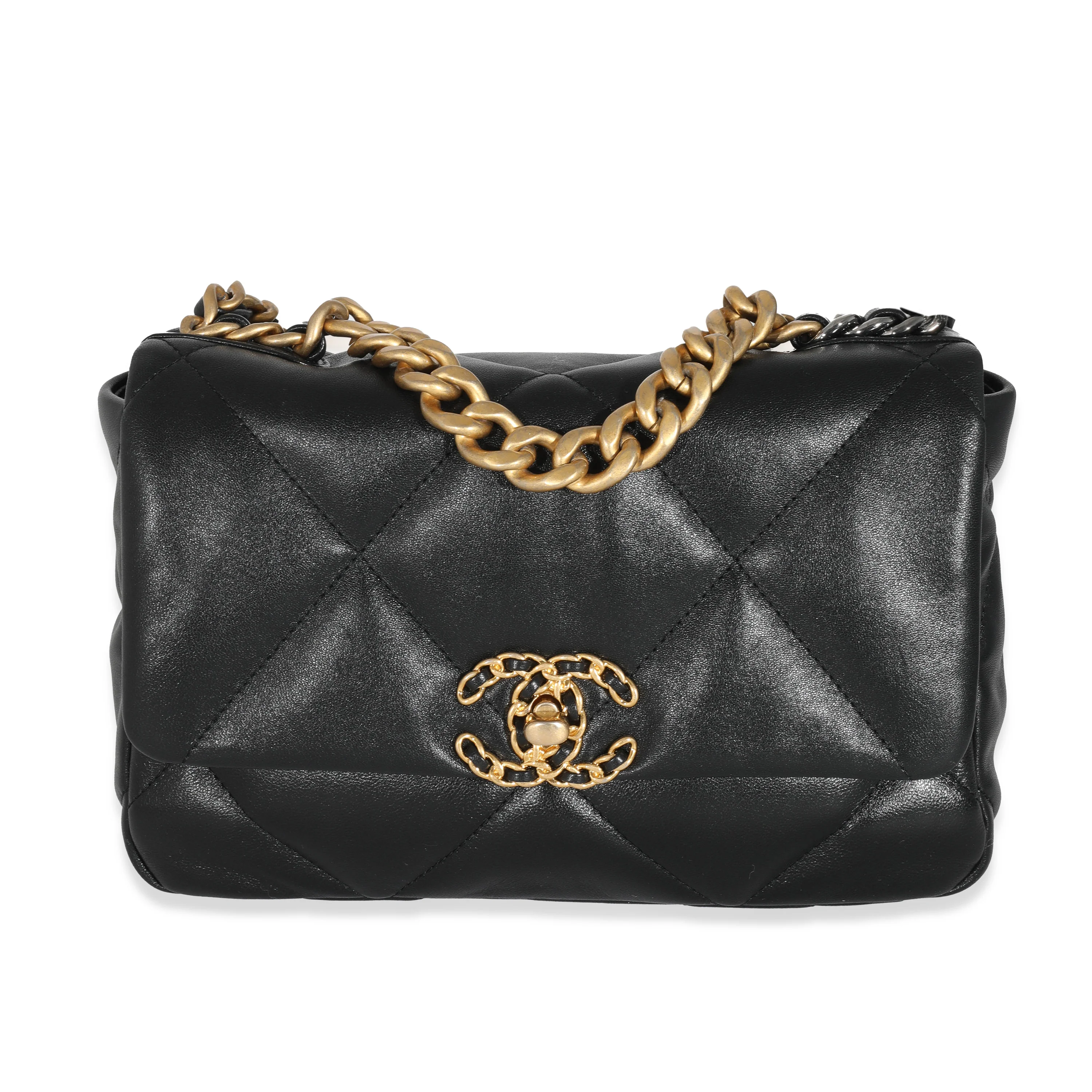 Chanel Black Quilted Leather Medium 19 Flap Bag Medium (assumed)
