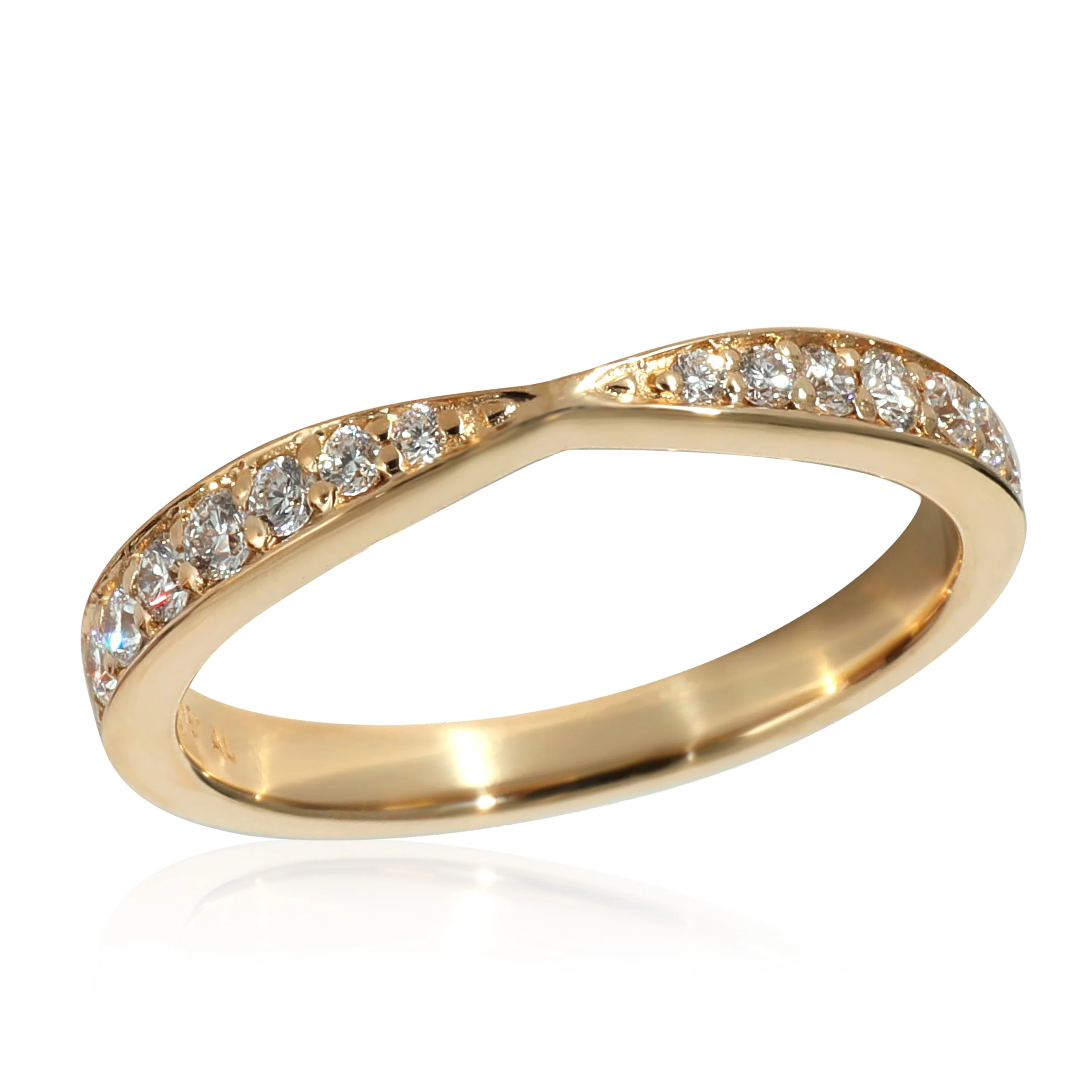 James Allen Tapered Pave Band in 18k Yellow Gold 0.21 CTW - Image 4