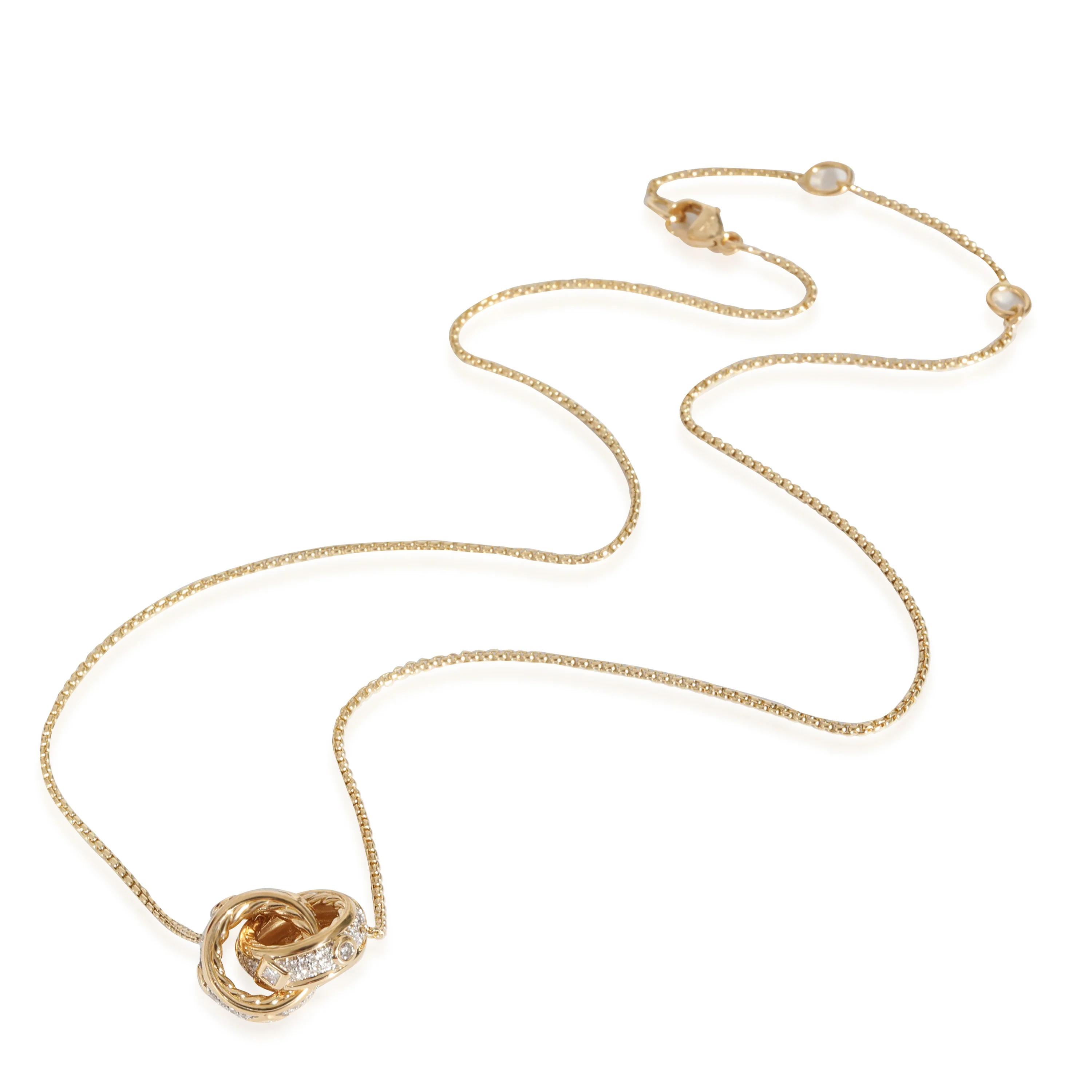 David Yurman Renaissance Double Pendant in 18k Yellow Gold 0.31 CTW - Image 2