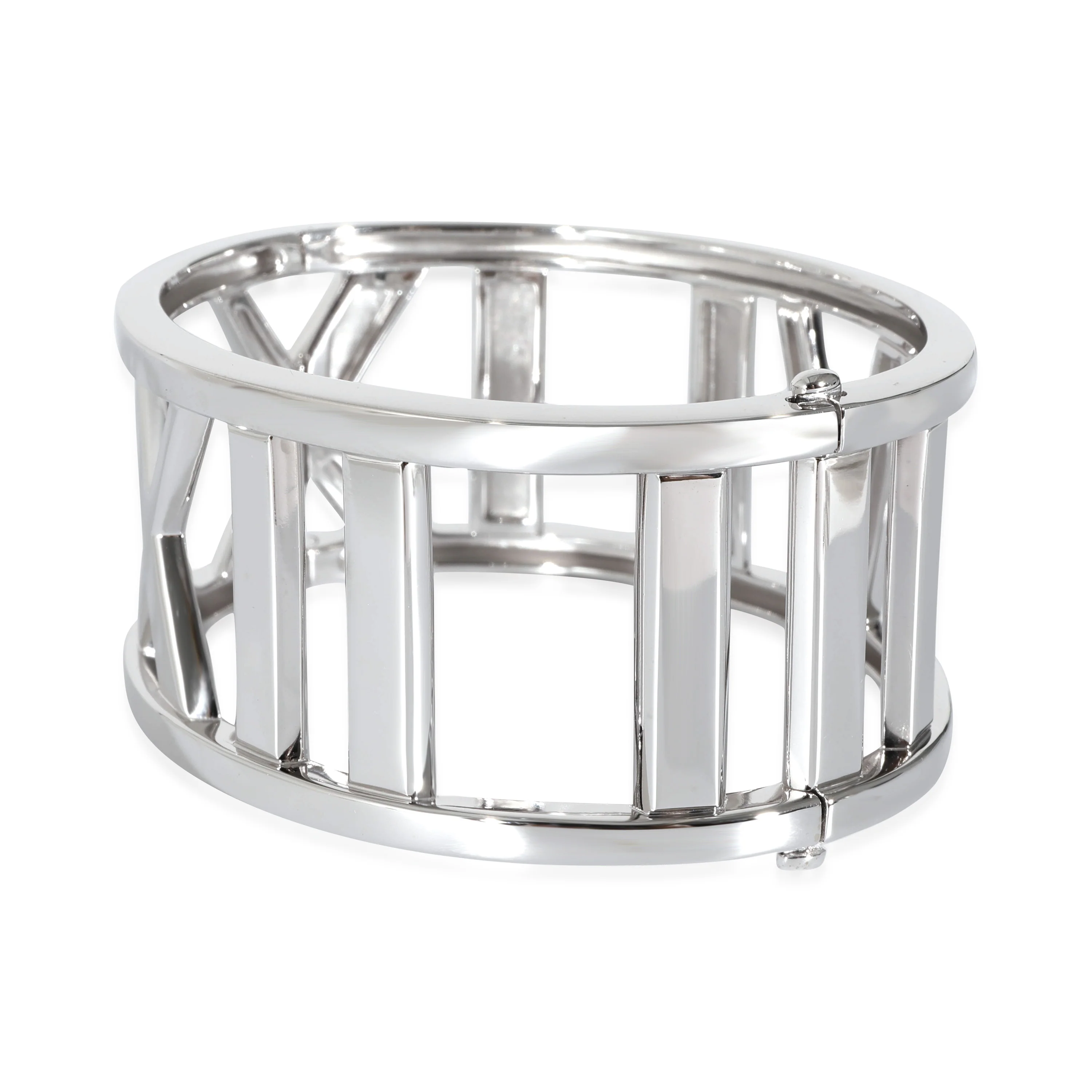 Wide Atlas Open Bangle in 18k White Gold - Image 2
