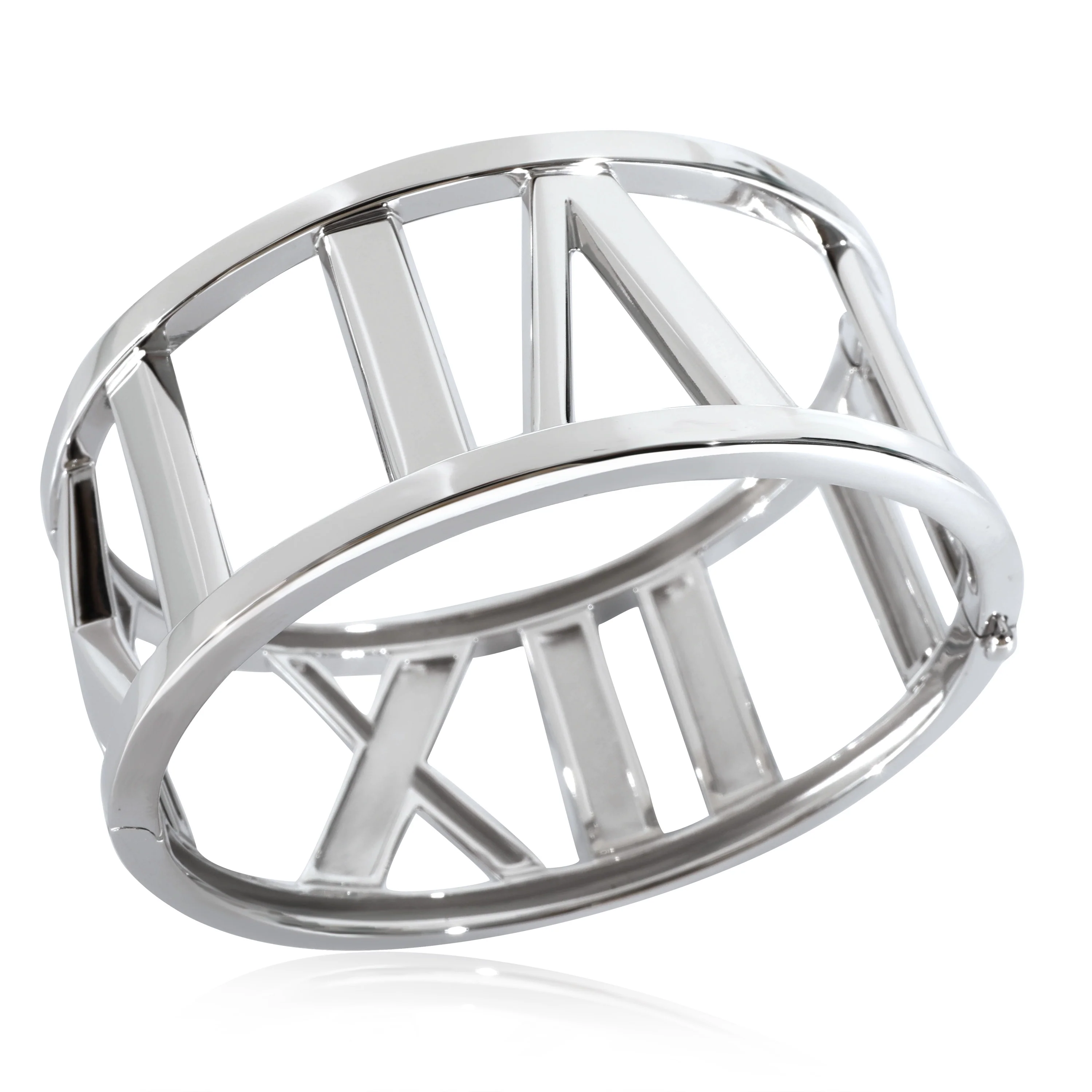 Wide Atlas Open Bangle in 18k White Gold - Image 3