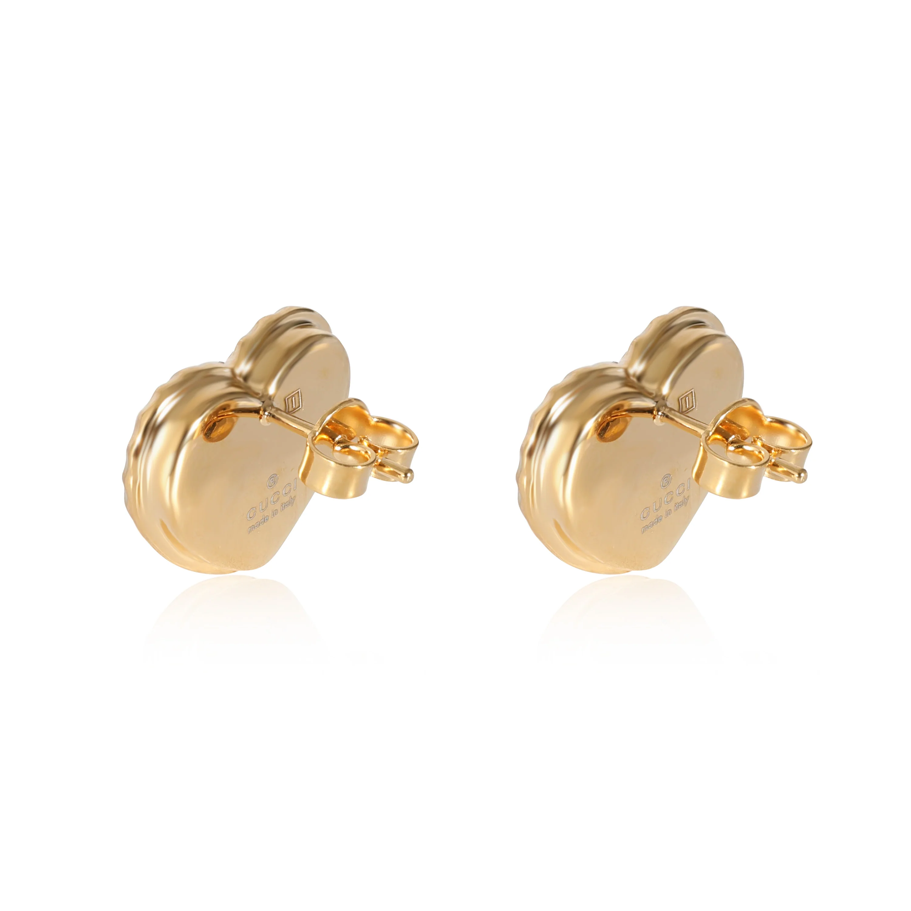 Gucci Interlocking G Red Crystal Heart Earrings - Image 3