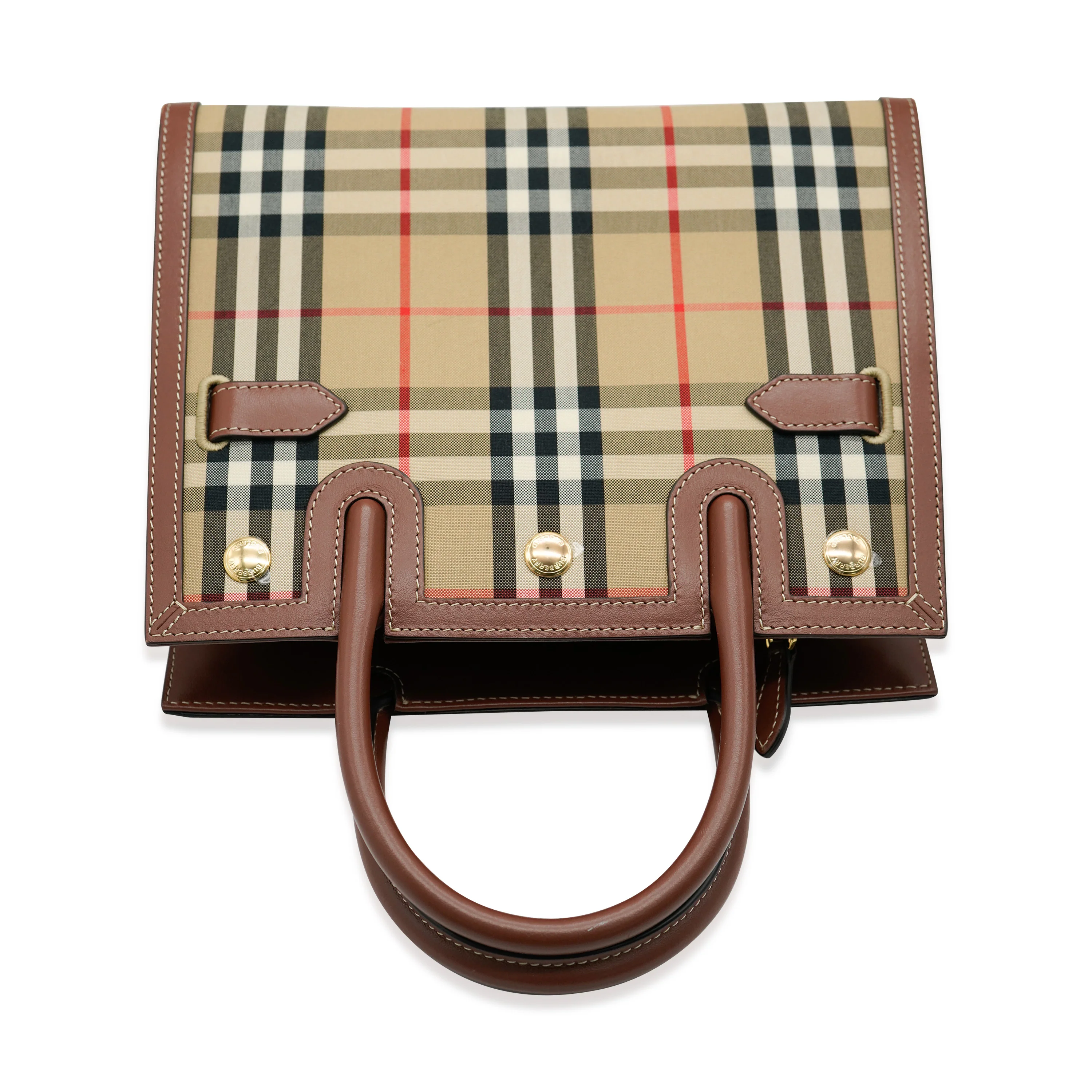 Burberry Vintage Check Mini Two Handle Title Bag - Image 6