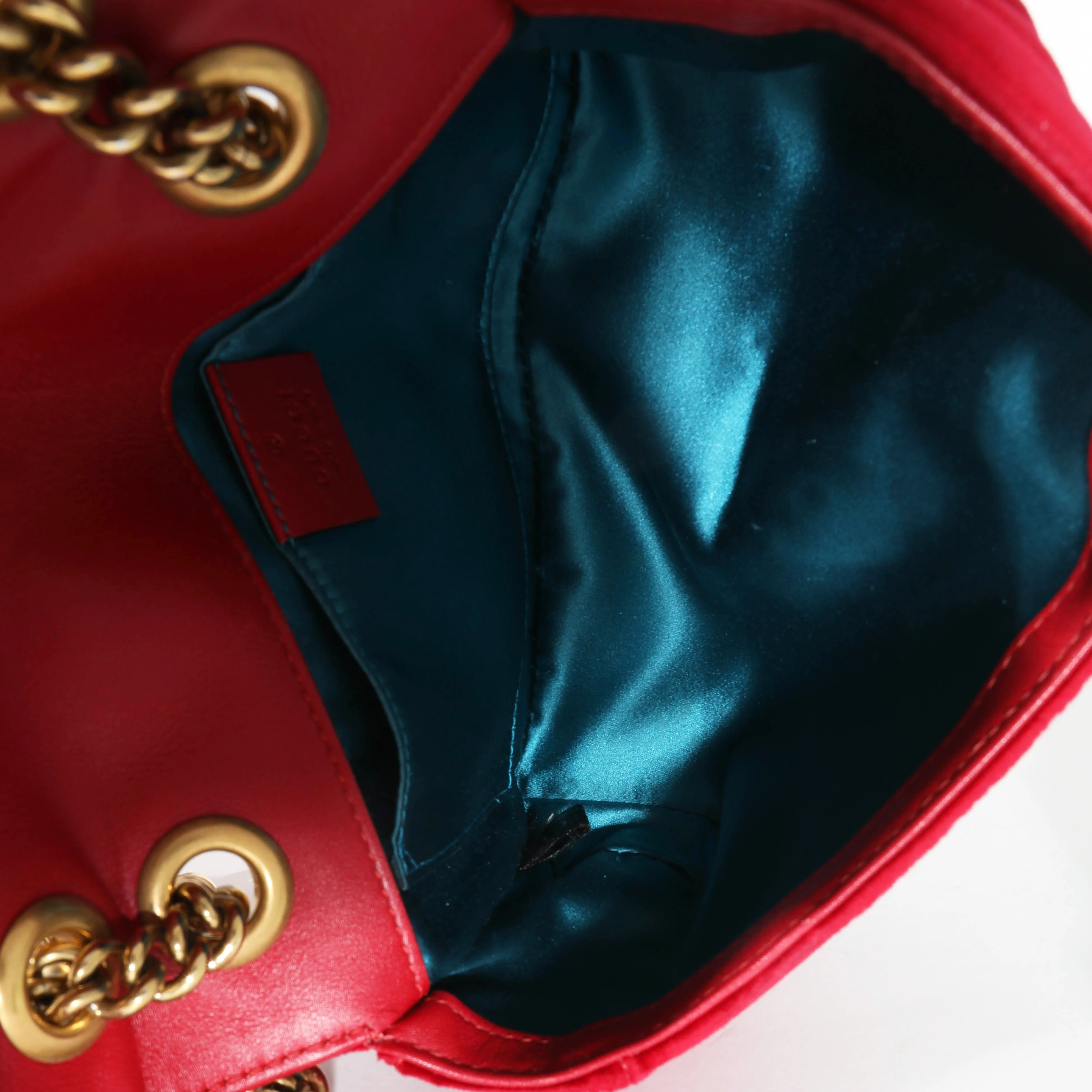 Gucci Red Velvet Matelassé Mini Marmont Shoulder Bag Mini - Image 8
