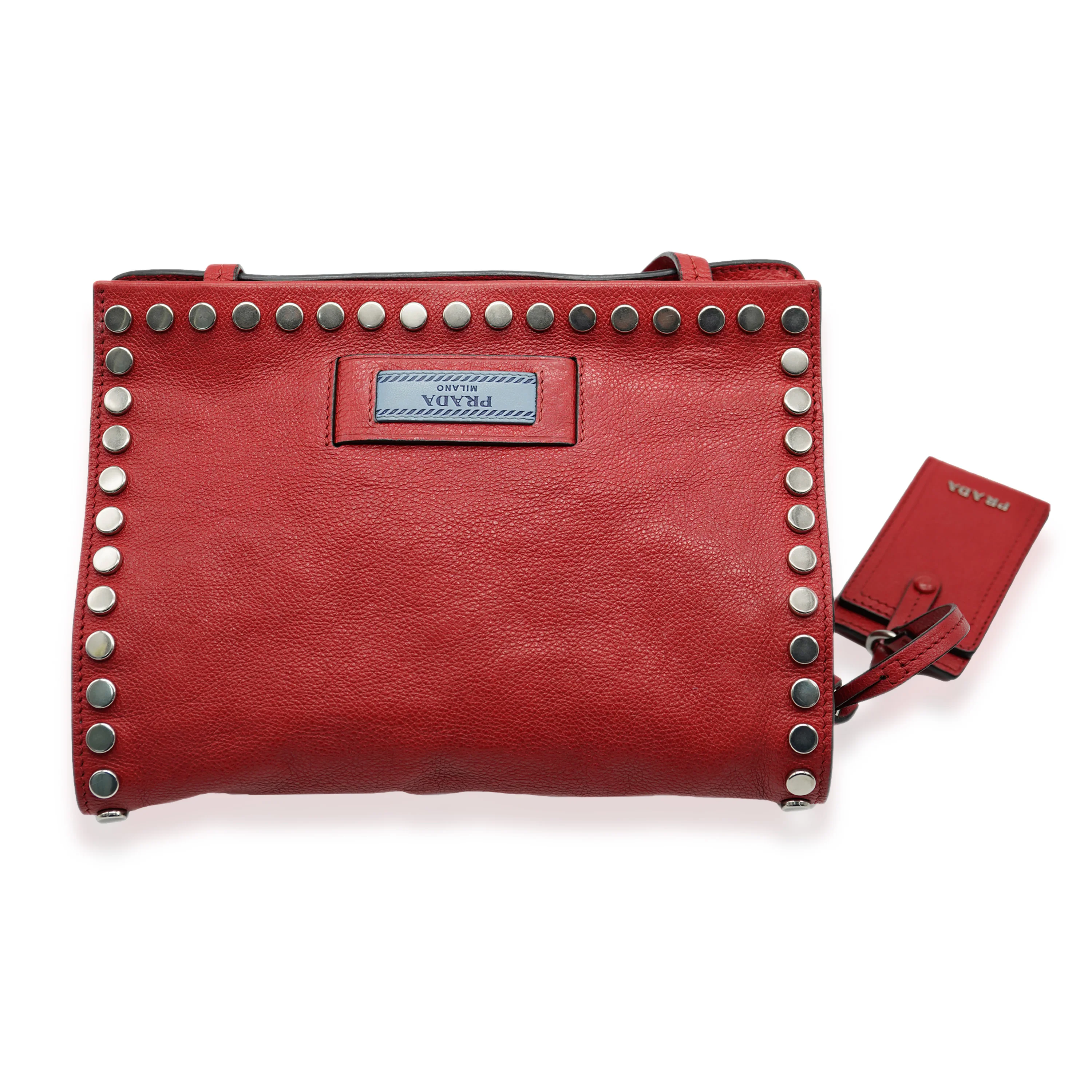 Red Leather Glace Etiquette Crossbody - Image 9