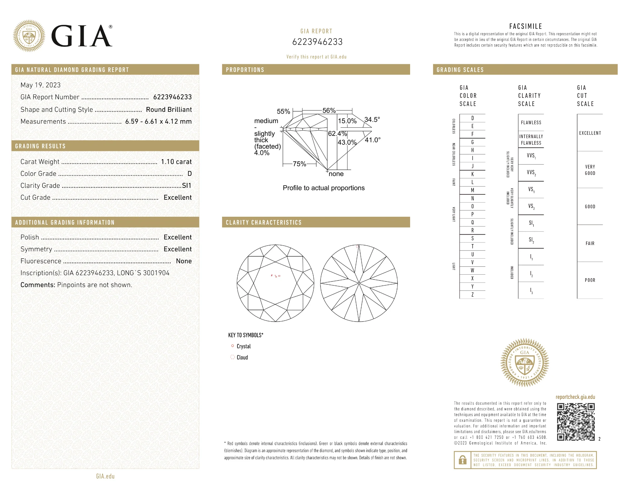 GIA Certified 1.10 Ct Round cut D SI1 Loose Diamond - Image 2