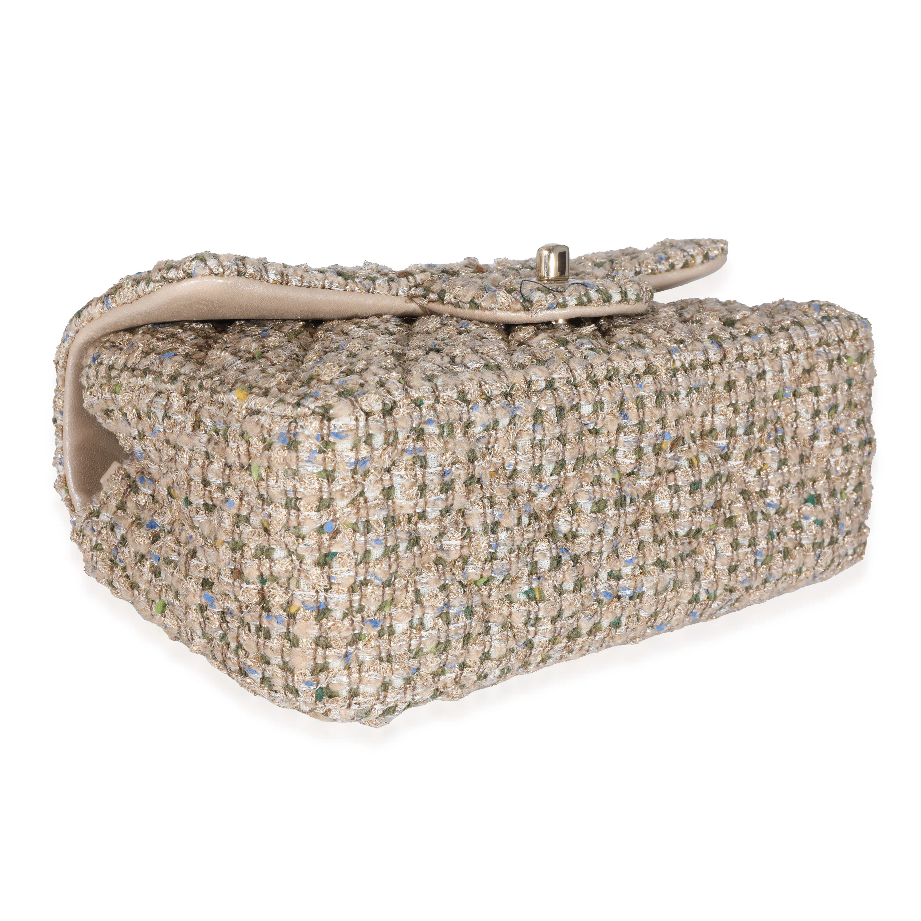 21A Gold Tweed Mini Rectangular Flap Bag - Image 6