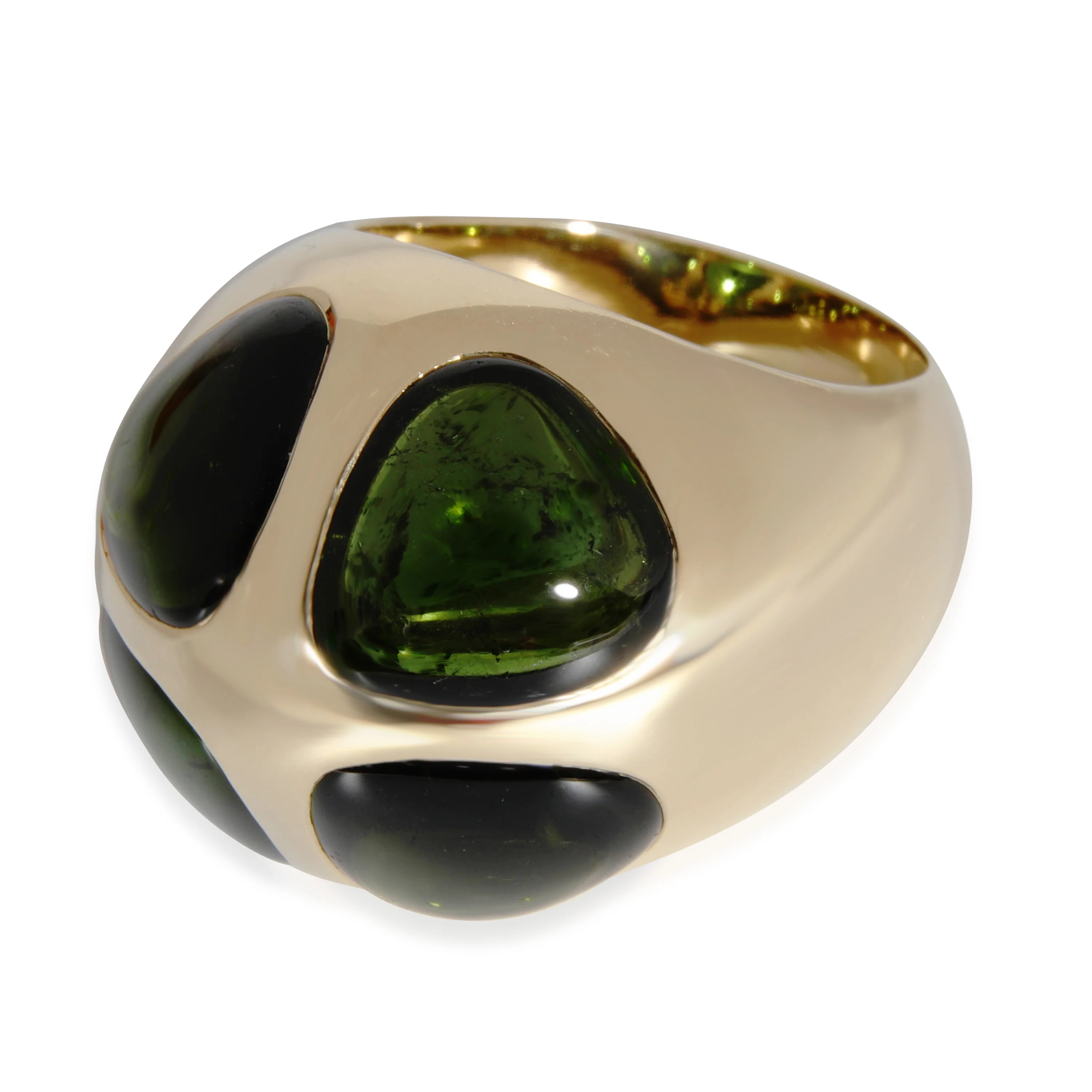 Pomellato Iconica Green Tourmaline Cocktail Ring in 18k Yellow Gold - Image 2