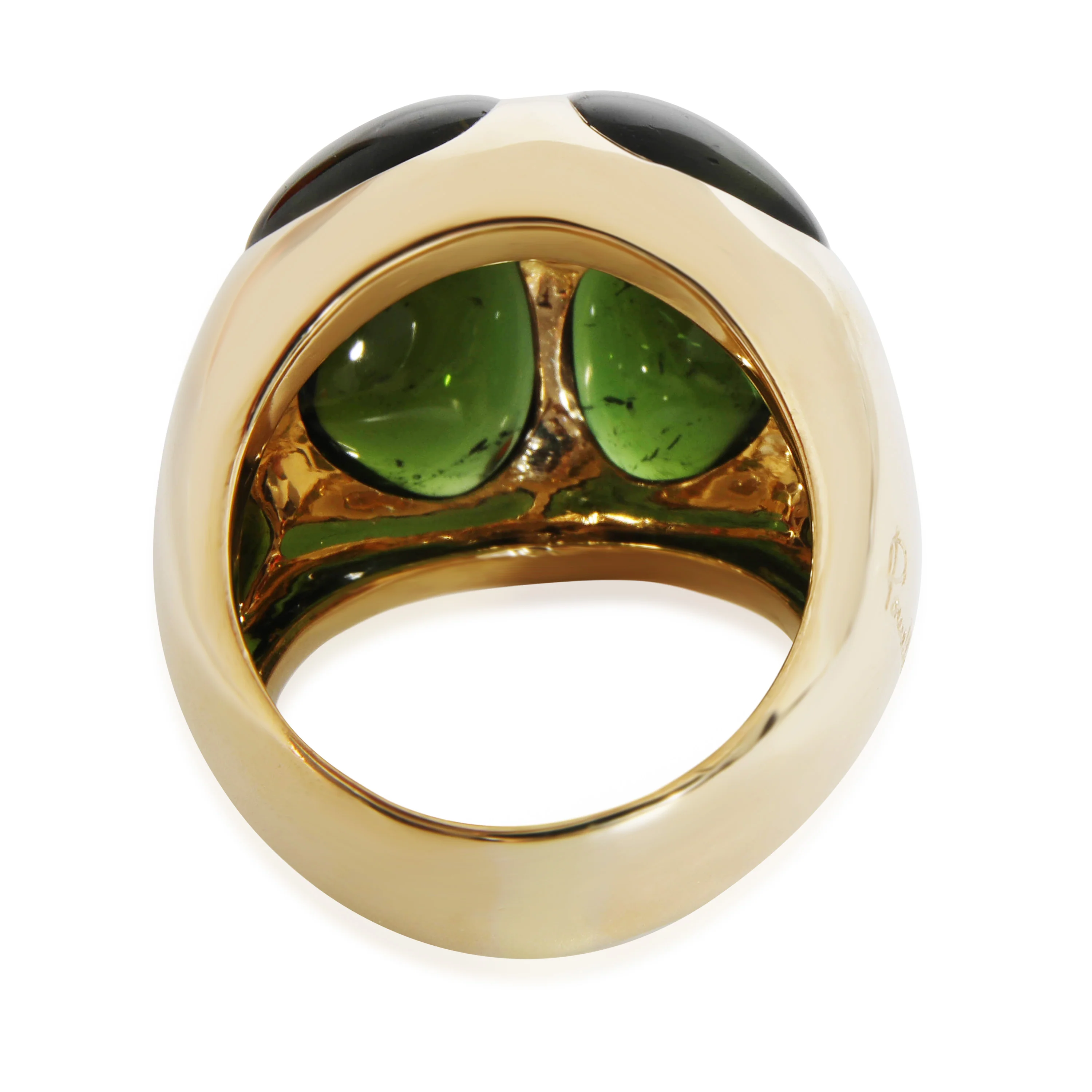 Pomellato Iconica Green Tourmaline Cocktail Ring in 18k Yellow Gold - Image 4