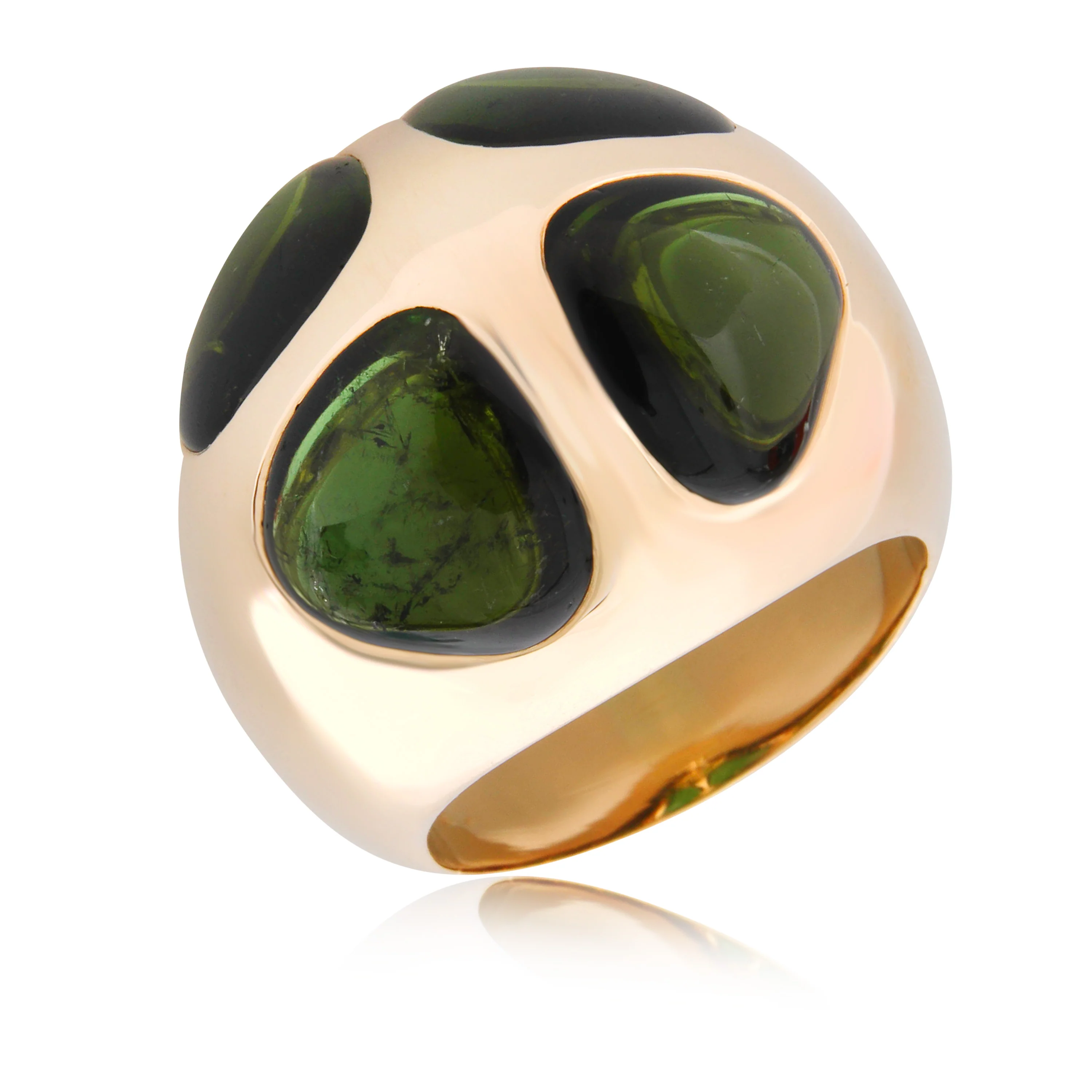 Pomellato Iconica Green Tourmaline Cocktail Ring in 18k Yellow Gold - Image 5