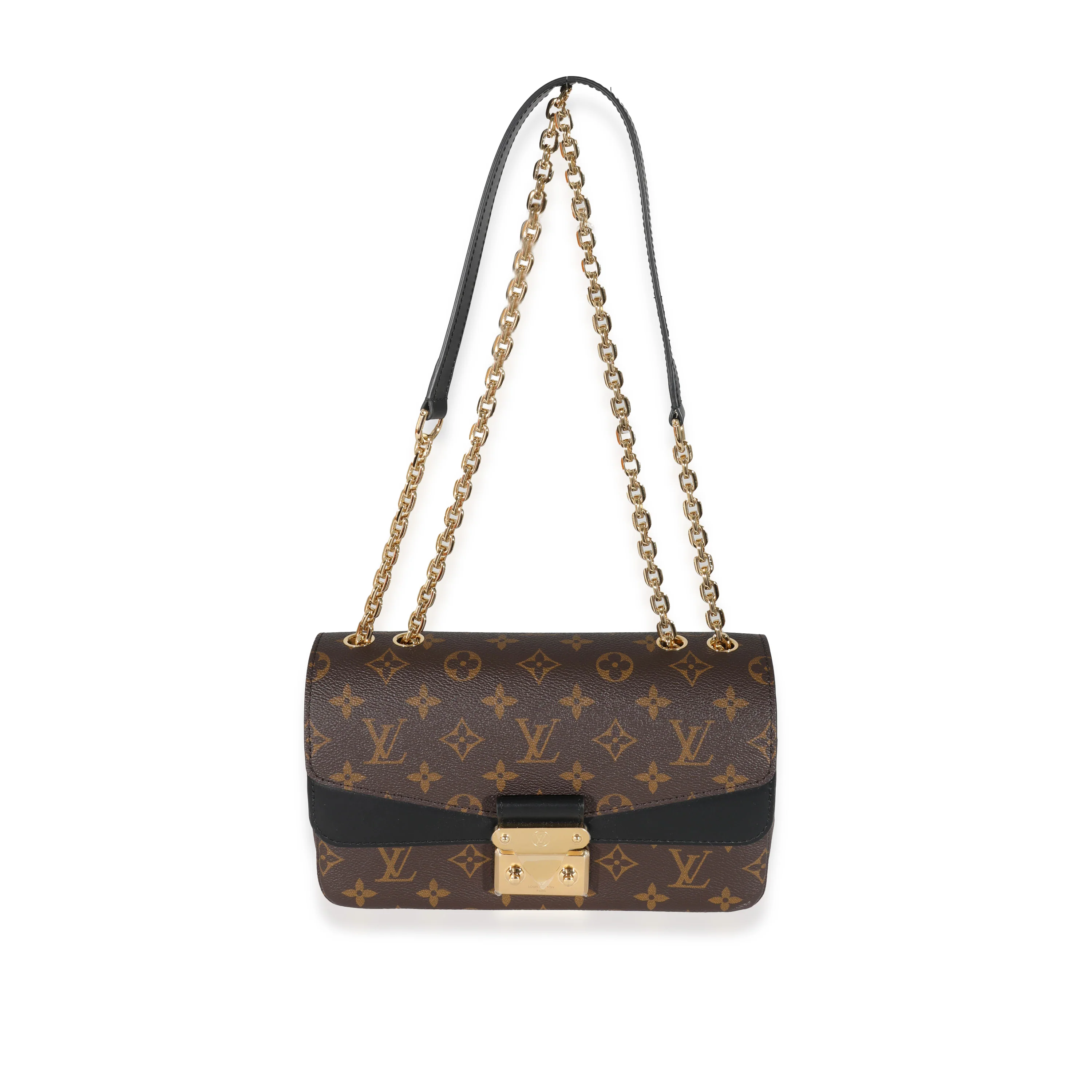 Louis Vuitton Black Leather Monogram Canvas Marceau Bag - Image 4